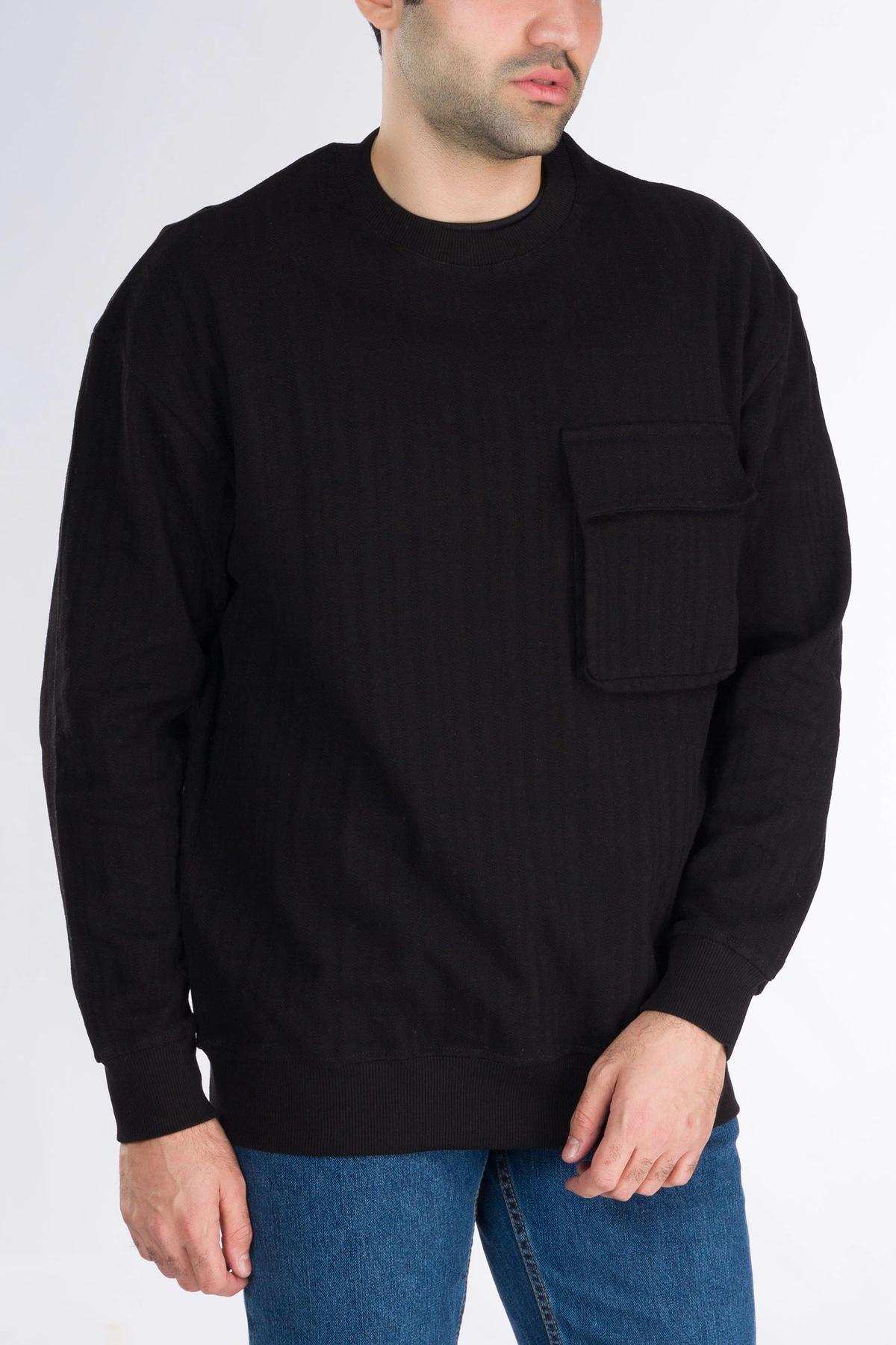 تیشرت ژاکارد آستین بلند مردانه ، تی شرت یقه گرد آستین دار پاییزه زمستان گرم.