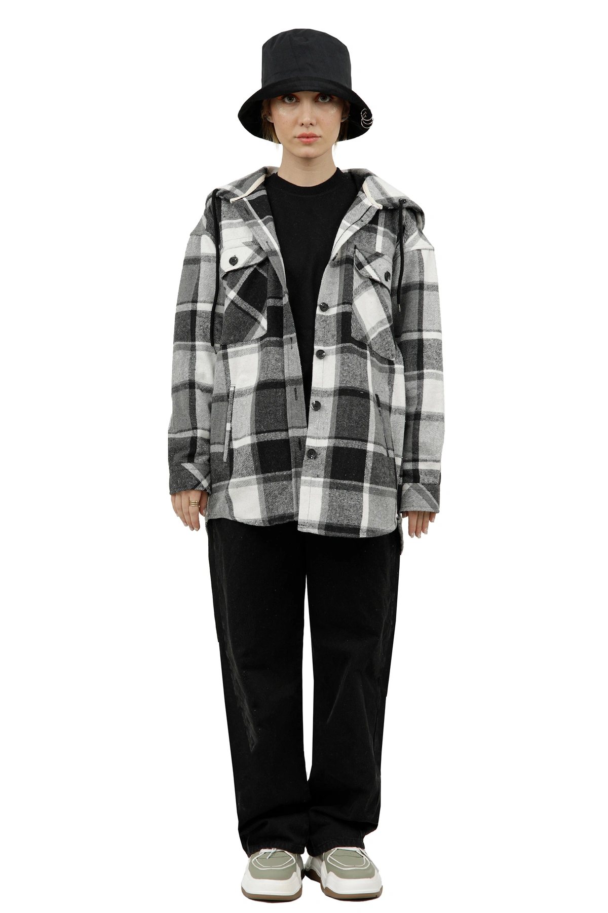 پیراهن کلاهدار بلند زنانه ، خرید پیراهن پشمی کرکی زنانه طرح چهارخانه ارسال سریع و رایگان. 