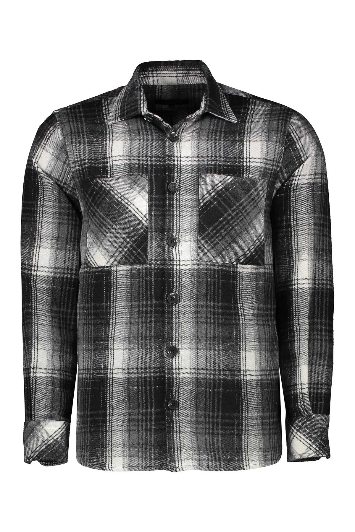 پیراهن آستین بلند پشمی مردانه طرح چهارخانه ، مدل رگولار ارسال رایگان و سریع.