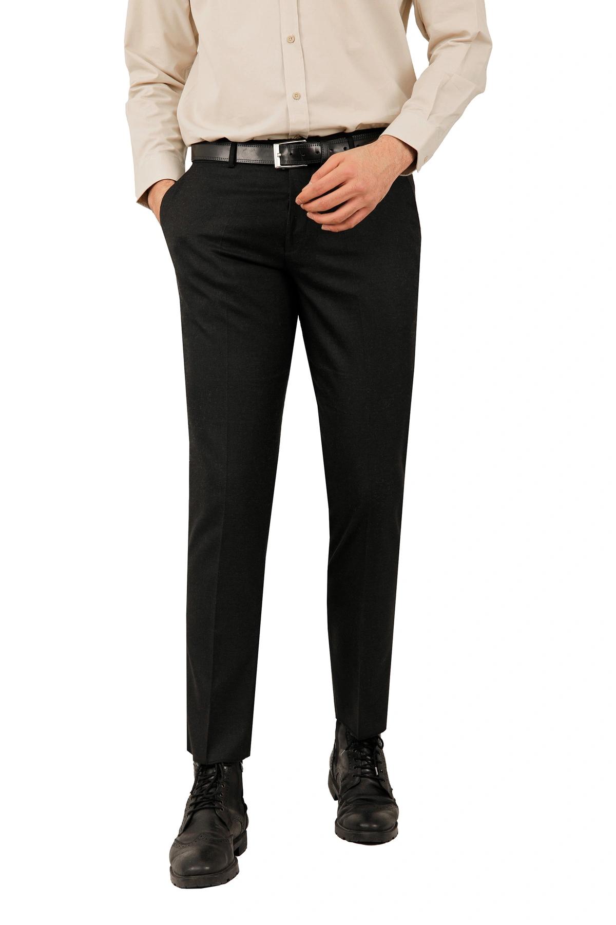 شلوار پارچه ای مردانه استایل راسته ، شلوار پارچه ای اداری رسمی رنگ مشکی خرید آنلاین و ارسال رای