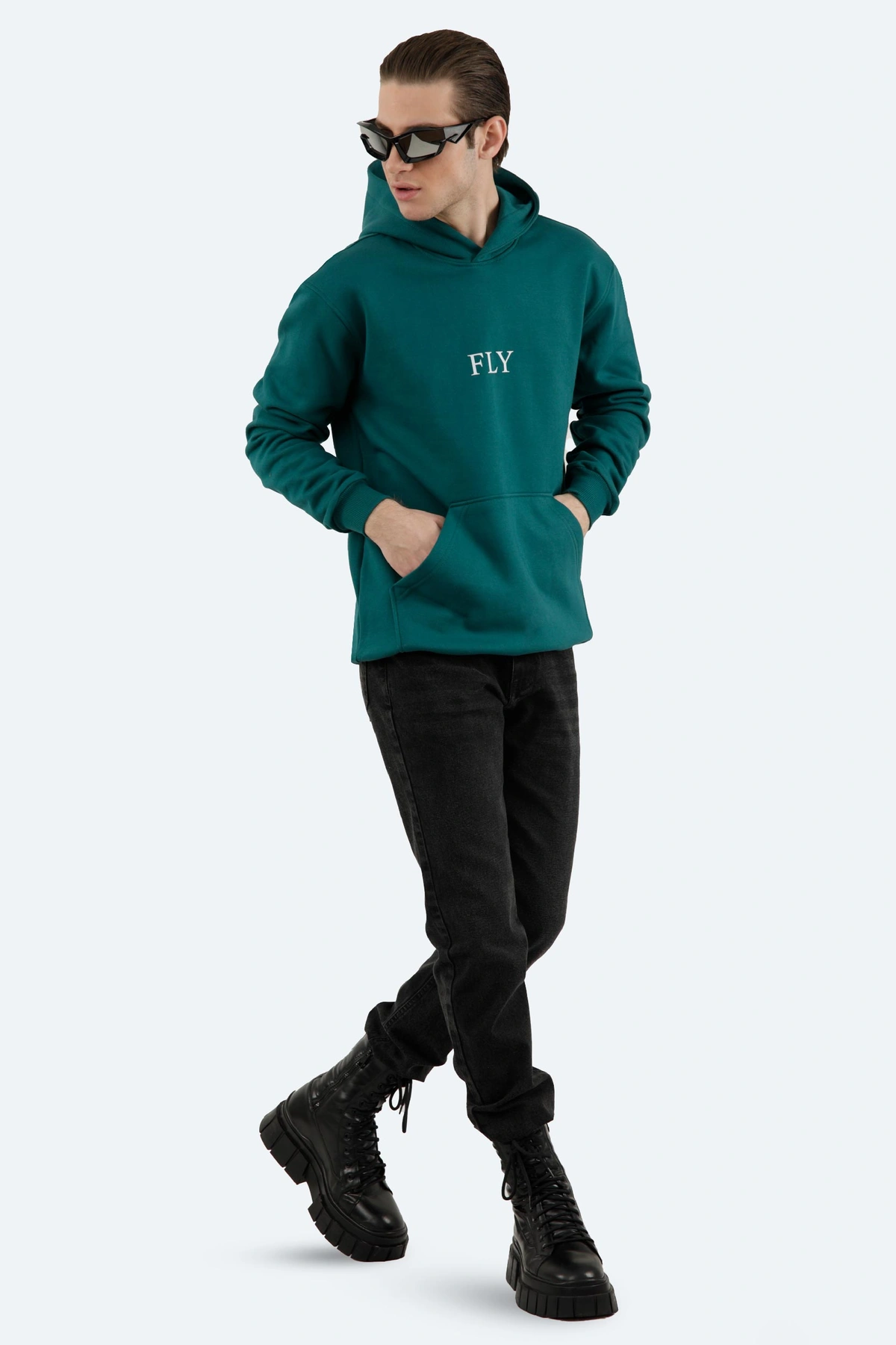 هودی جلو بسته کلاه دار رنگ سبز کله غازی، دارای چاپ روی قسمت جلو خرید آنلاین با ارسال رایگان. 