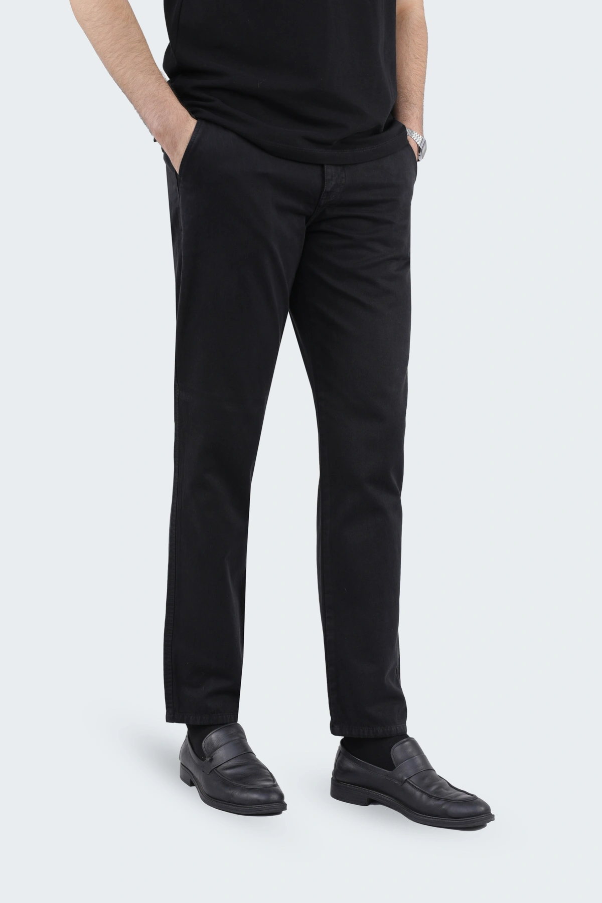 شلوار کتان مردانه کلاسیک رنگ مشکی ، شلوار کتان مدل راسته ، خرید آسان ارسال رایگان. 