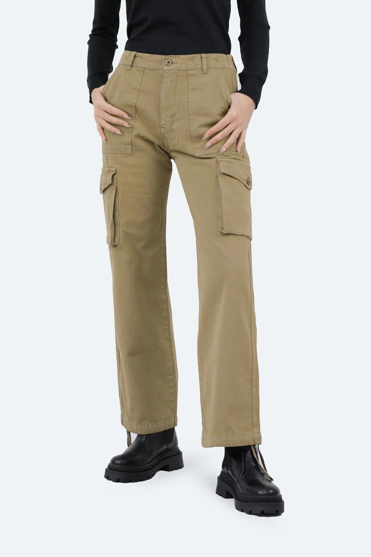 شلوار کتان زنانه 5 جیب ، رنگ شتری ، مدل بگی دمپا کشدار ، ارسال سریع و رایگان. 