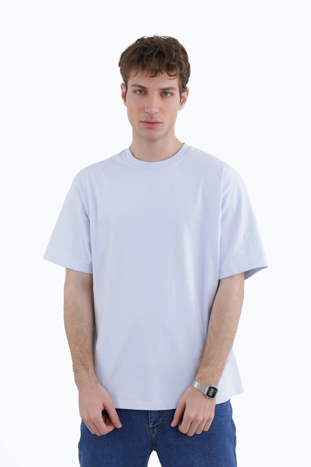 خرید تیشرت آستین کوتاه مردانه ساده ، رنگ آبی روشن ، تیشرت بدون درز خرید و ارسال رایگان. 