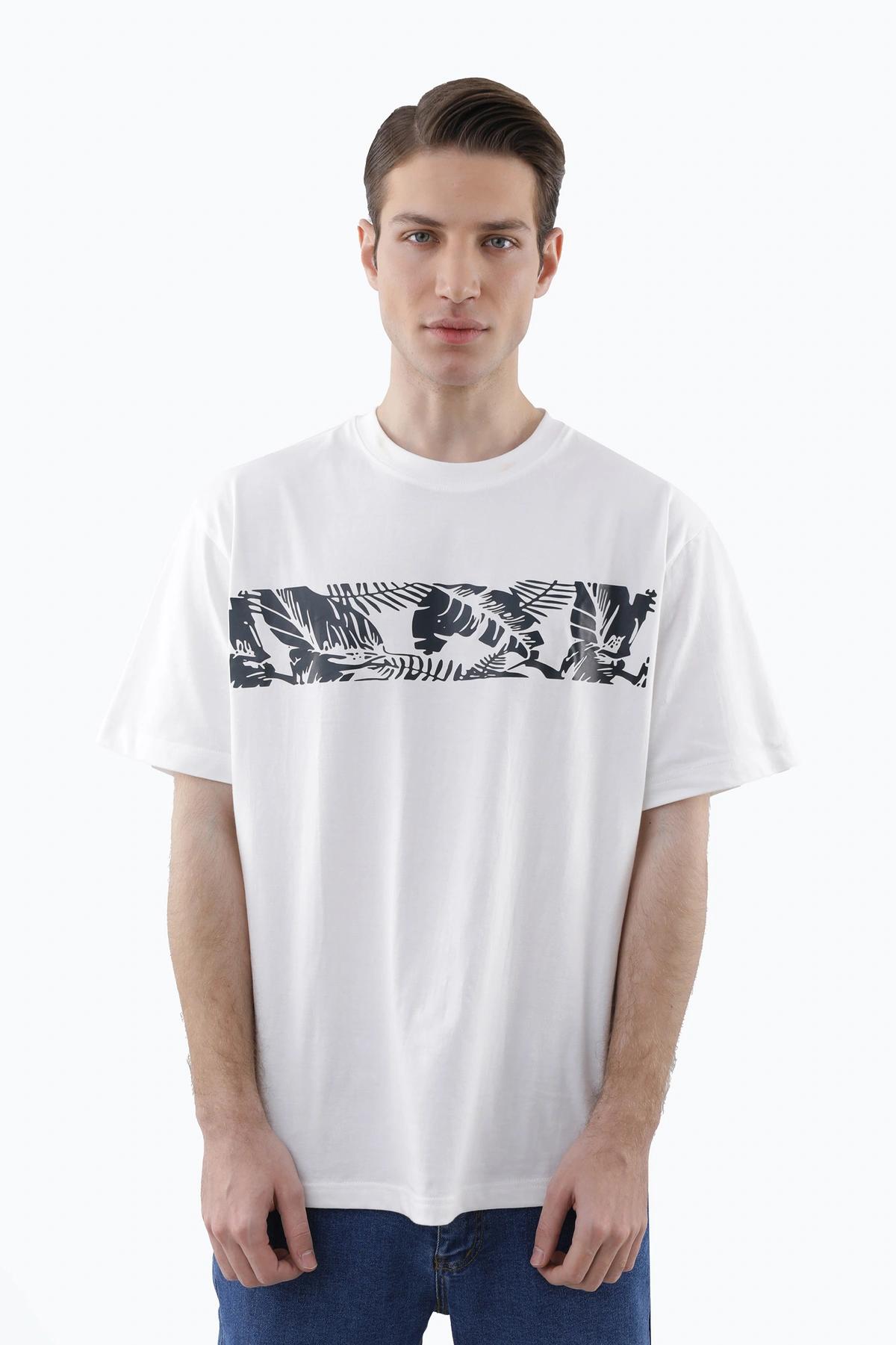 خرید تی شرت آستین کوتاه مردانه چاپدار رنگ سفید ، تیشرت بدون درز خرید و ارسال رایگان. 