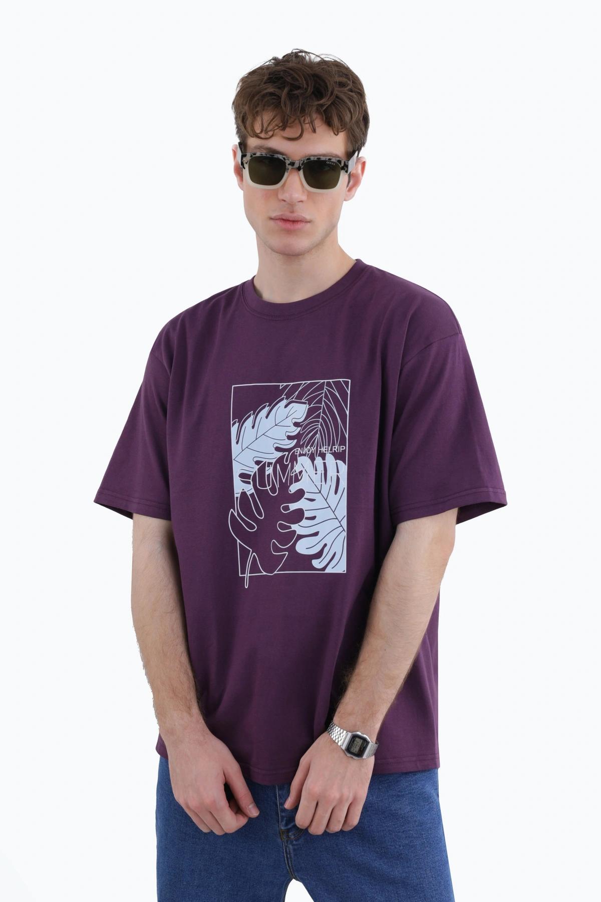 خرید تیشرت آستین کوتاه مردانه چاپدار ، رنگ بنفش ، تیشرت بدون درز خرید و ارسال رایگان. 