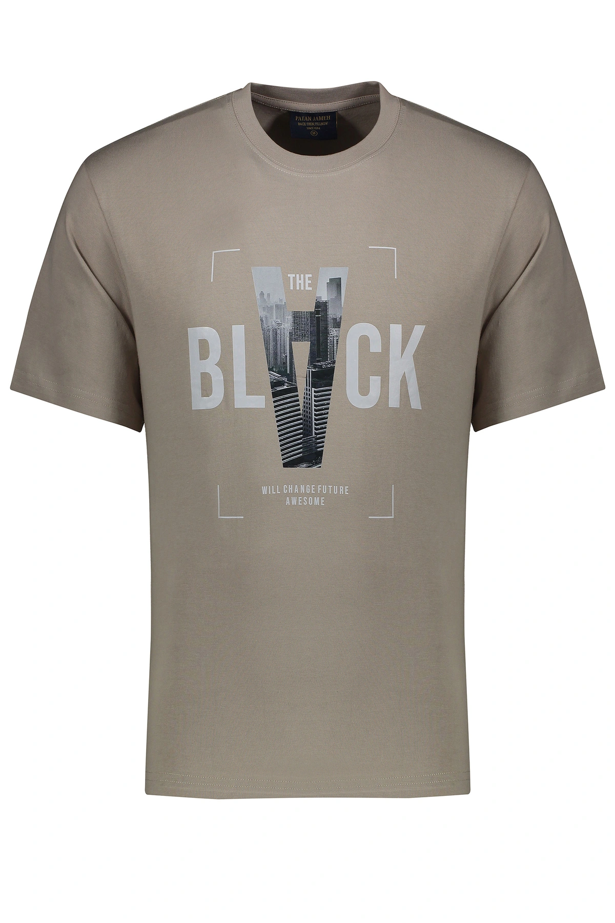 خرید تی شرت آستین کوتاه مردانه چاپدار رنگ خاکی چاپدار ، تیشرت بدون درز خرید و ارسال رایگان. 