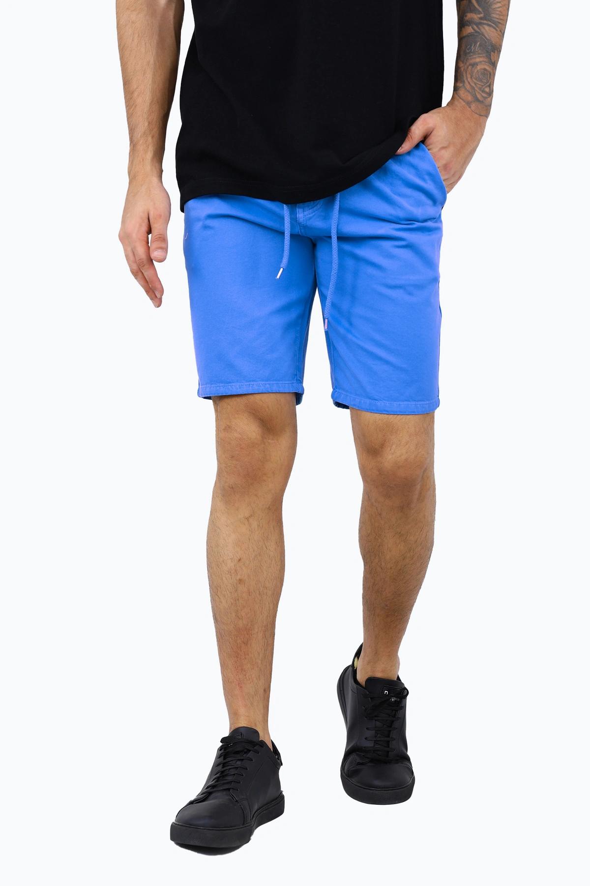 خرید شلوارک کتان آبی مردانه کمر کشدار ، قد تا روی - بالای زانو می باشد. خرید آسان و ارسال رایگان. 