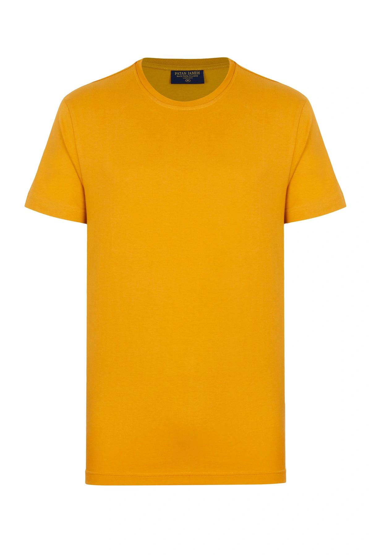 خرید تیشرت آستین کوتاه ساده مردانه رنگ زرد پرتقالی ، تیشرت ساده یقه گرد خرید و ارسال رایگان. 