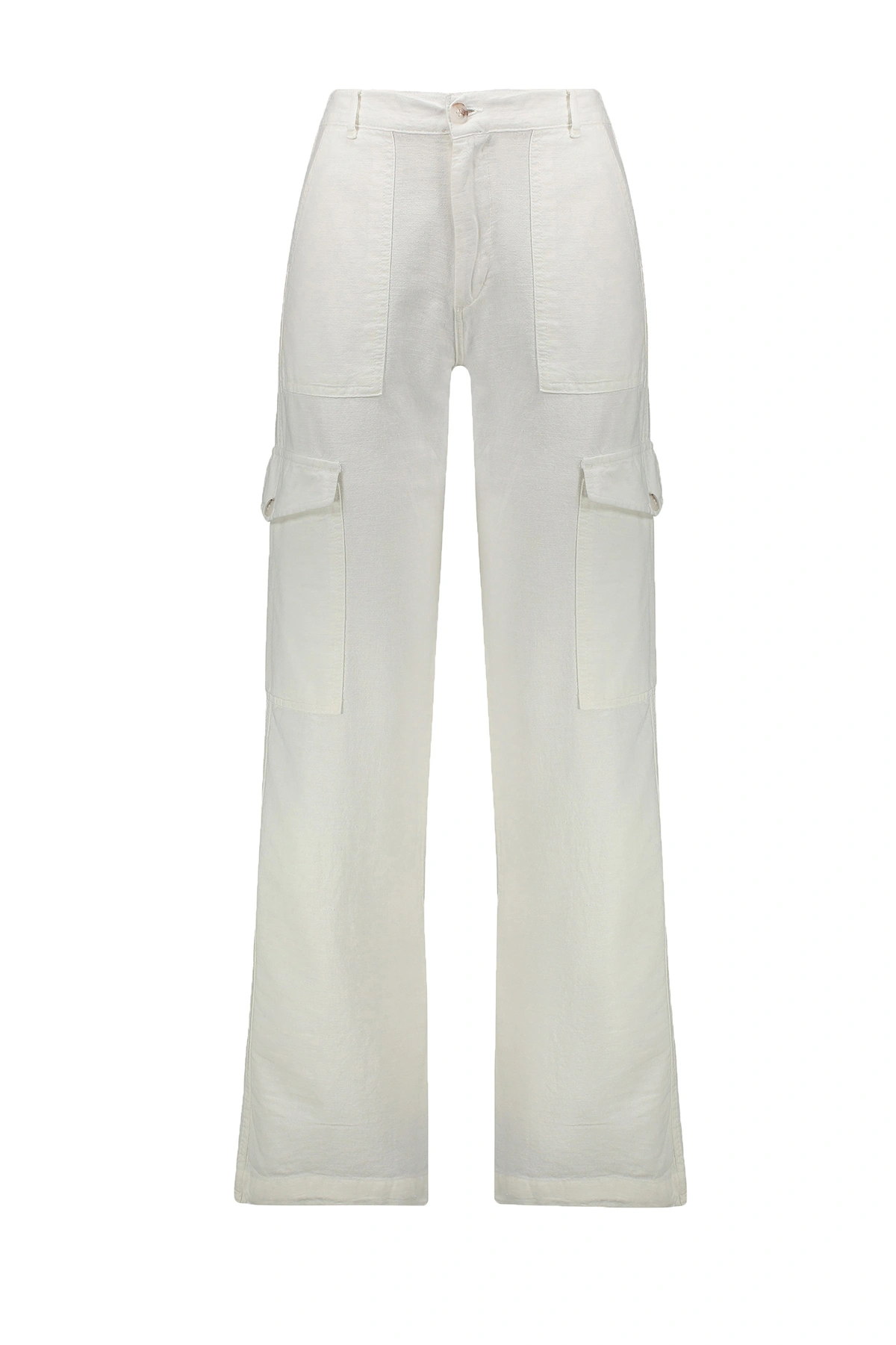 خرید شلوار کارگو زنانه ، مدل شش جیب رنگ سفید شیری ، خرید آسان شلوار زنانه ارسال سریع. 