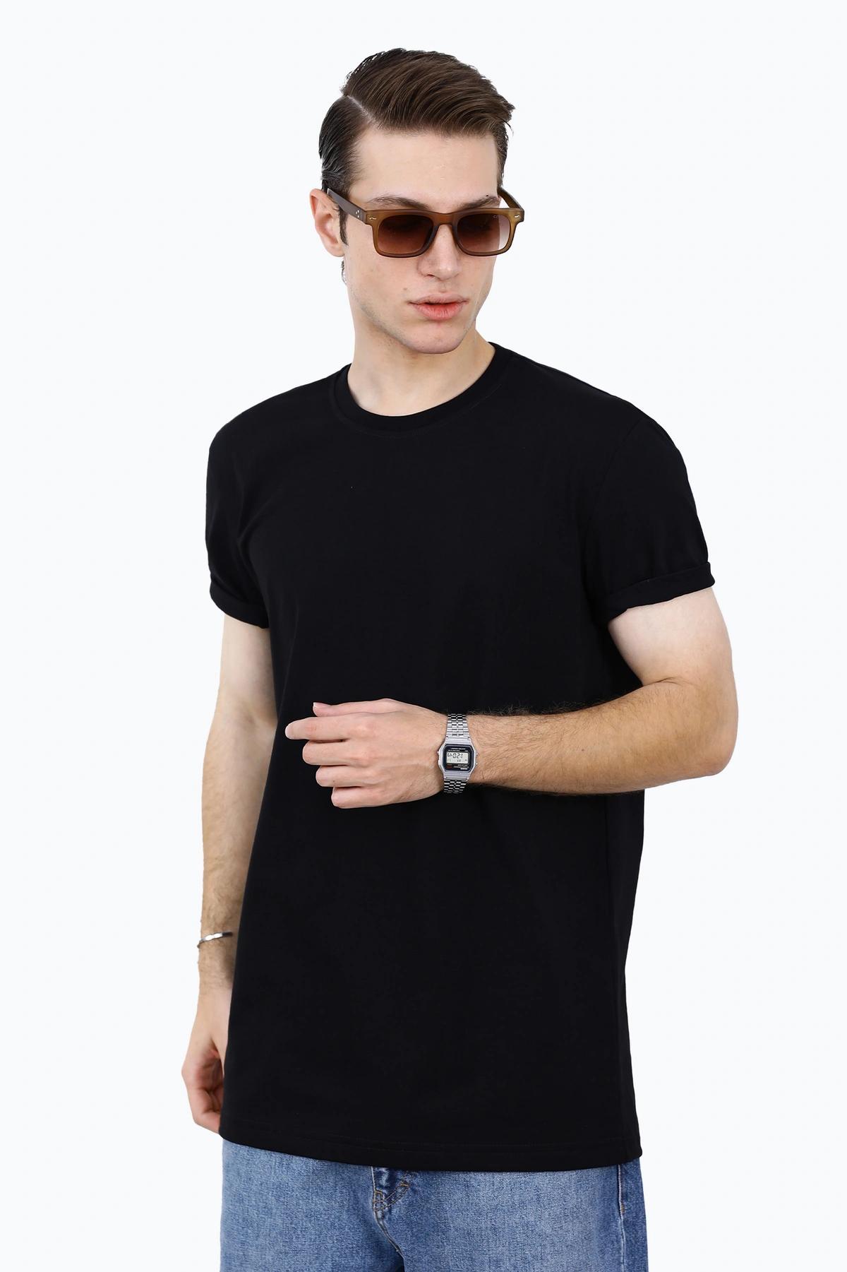 خرید تیشرت آستین کوتاه ساده مشکی رنگ ، تیشرت ساده یقه گرد خرید و ارسال رایگان. 