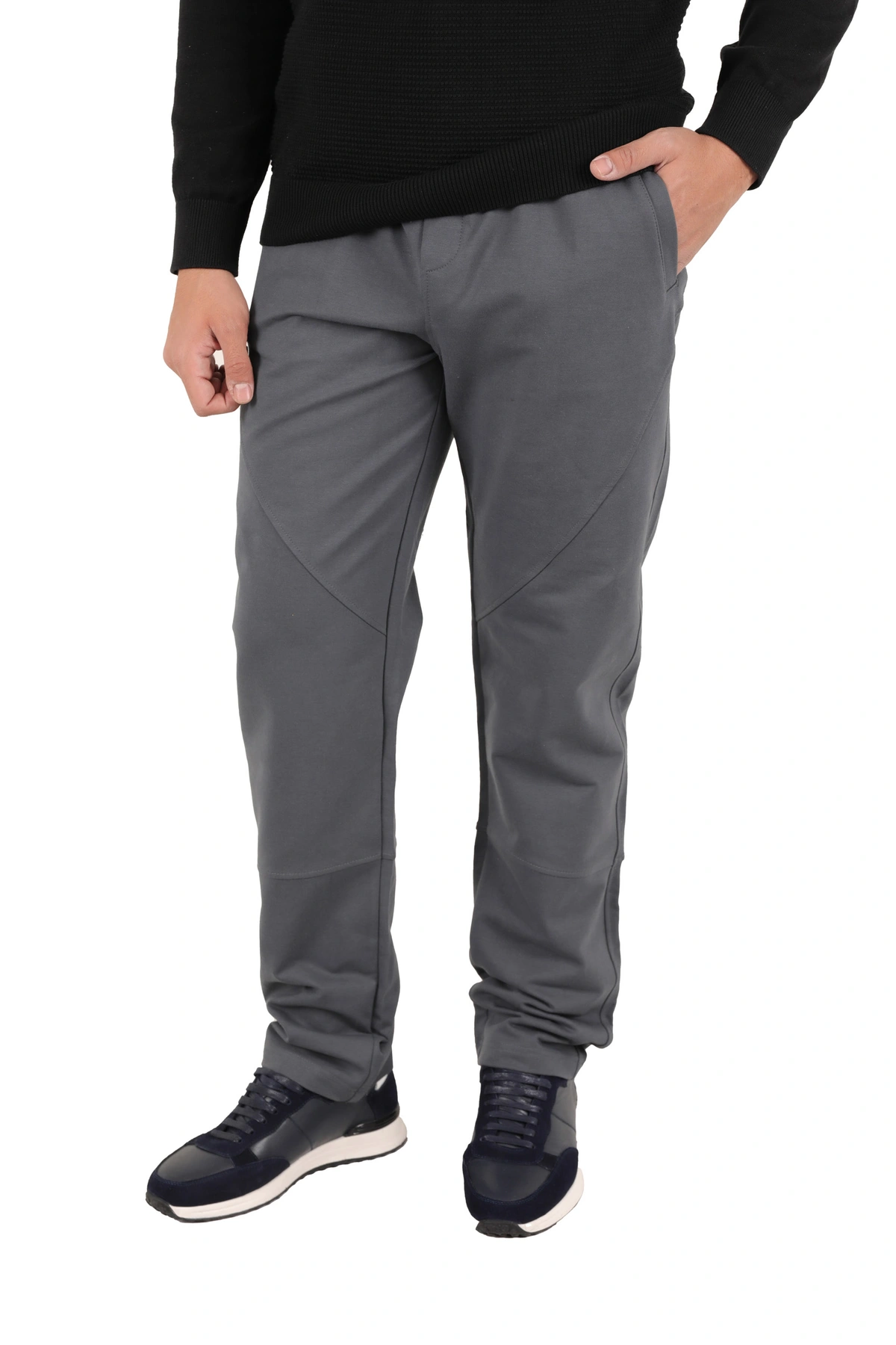 شلوار اسلش دمپا معمولی طوسی تیره 