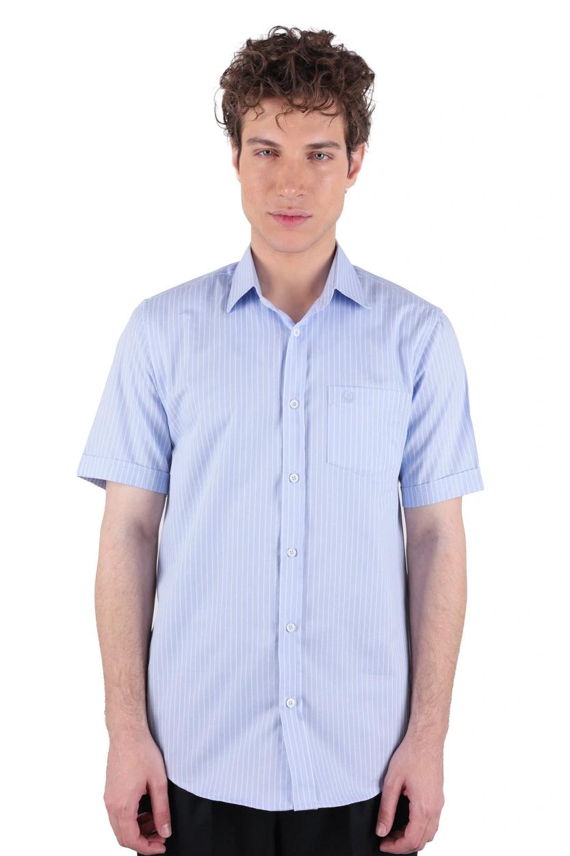 پیراهن آستین کوتاه کلاسیک مردانه طرح راه راه
