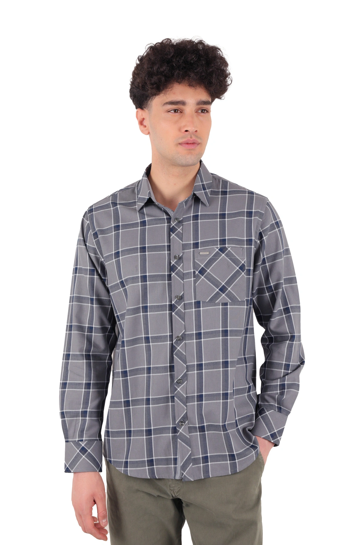پیراهن آستین بلند مردانه چهارخانه