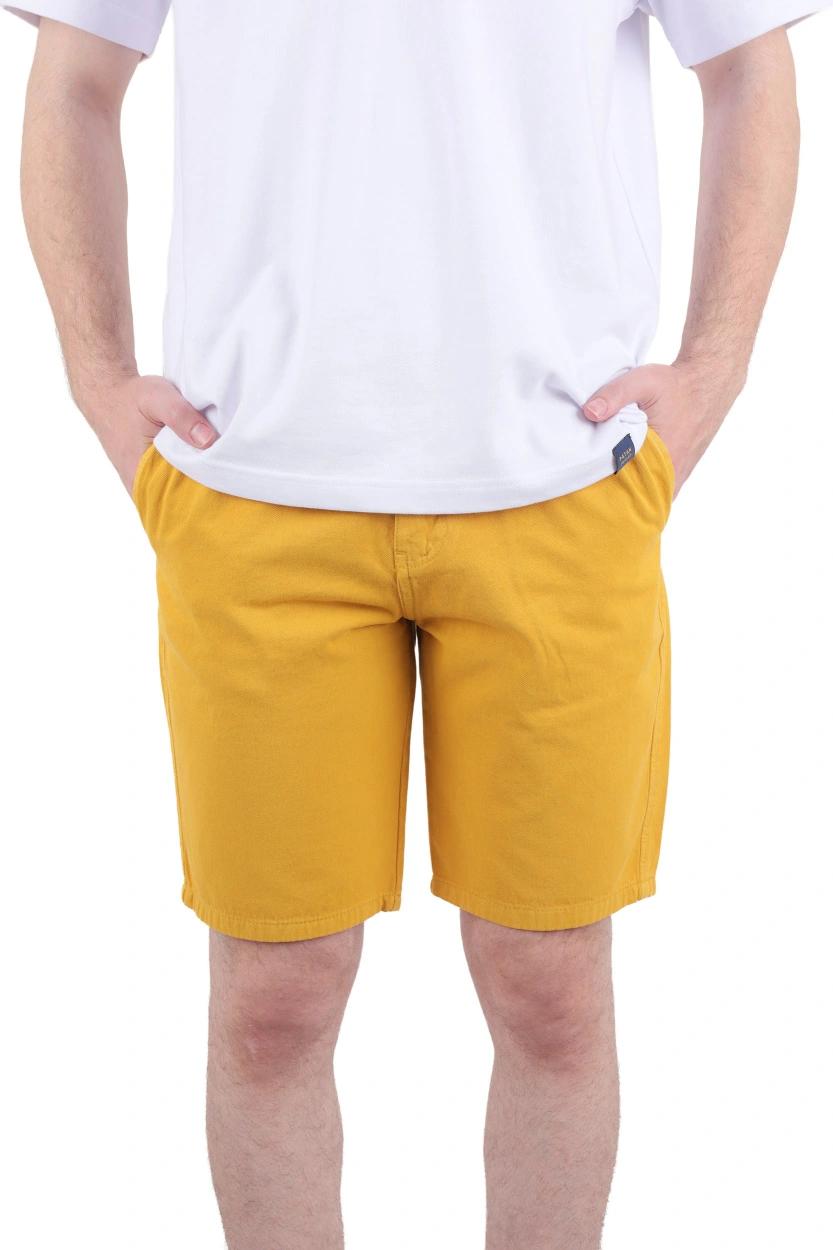 شلوارک کتان مردانه رنگ زرد