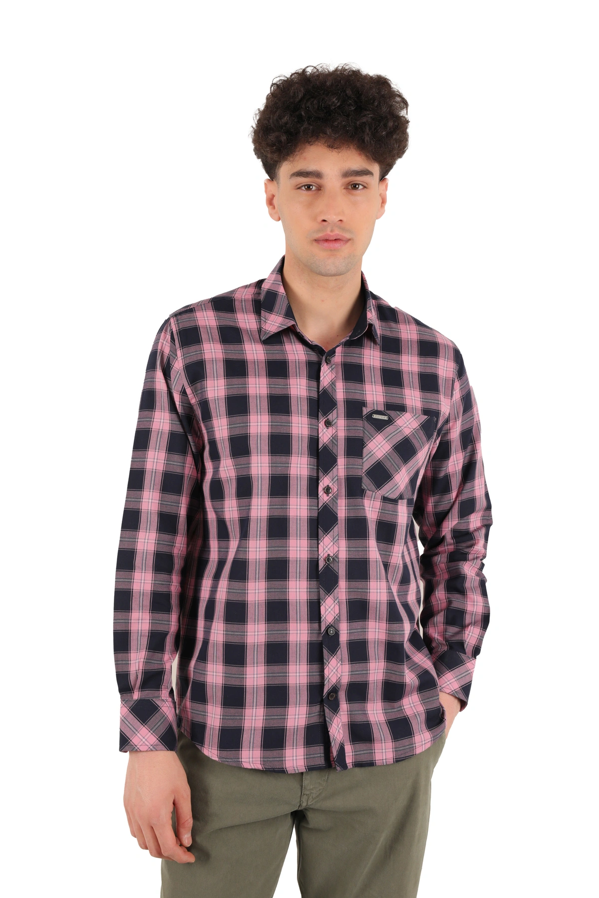 پیراهن آستین بلند مردانه چهارخانه