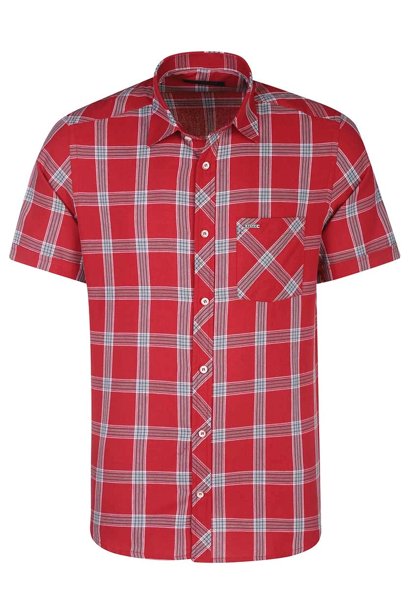 پیراهن آستین کوتاه کلاسیک مردانه طرح چهارخانه