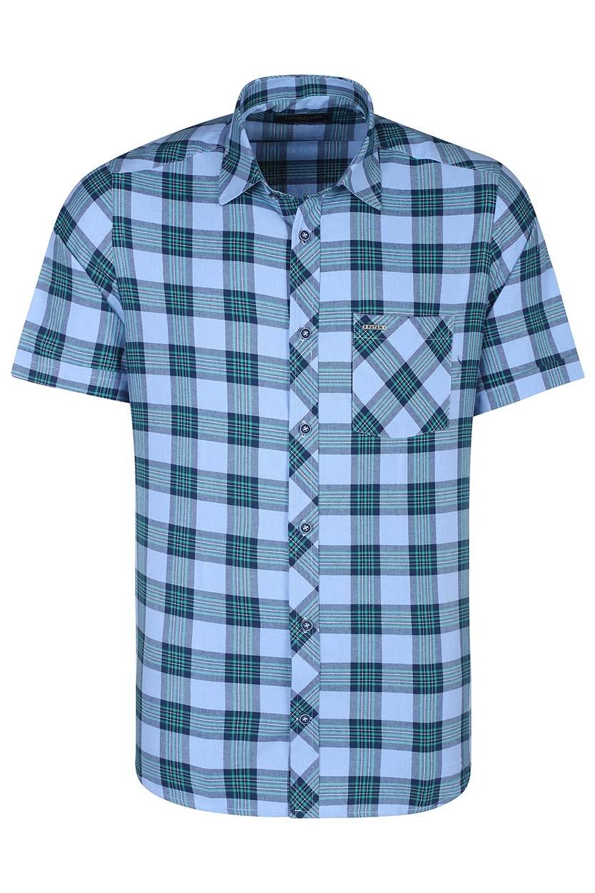 پیراهن آستین کوتاه کلاسیک مردانه طرح چهارخانه