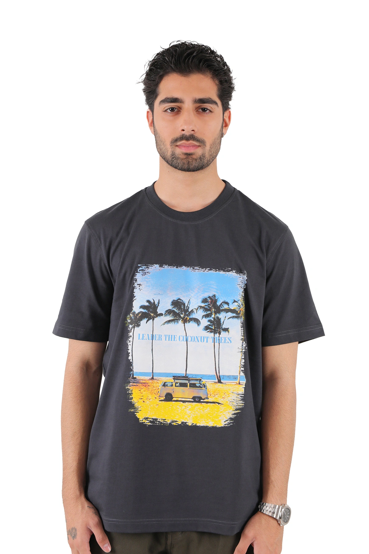 تیشرت آستین کوتاه یقه گرد مردانه مدل چاپدار