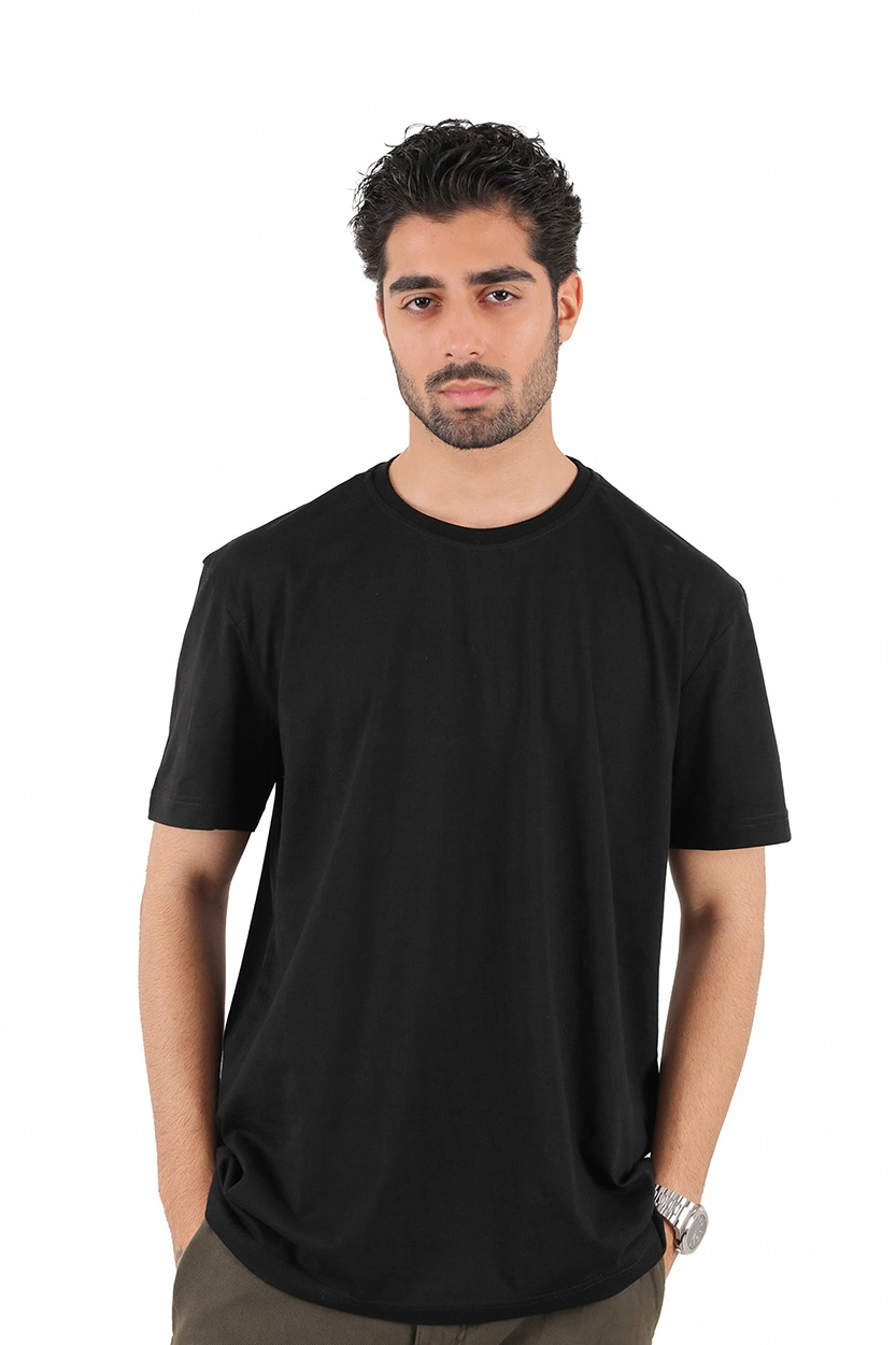 تیشرت آستین کوتاه مردانه ساده رنگ مشکی