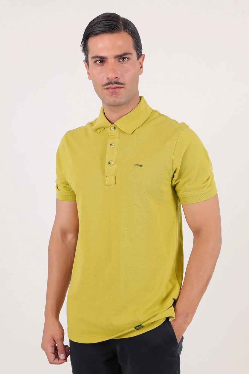 پولوشرت آستین کوتاه مردانه رنگ زرد سبز