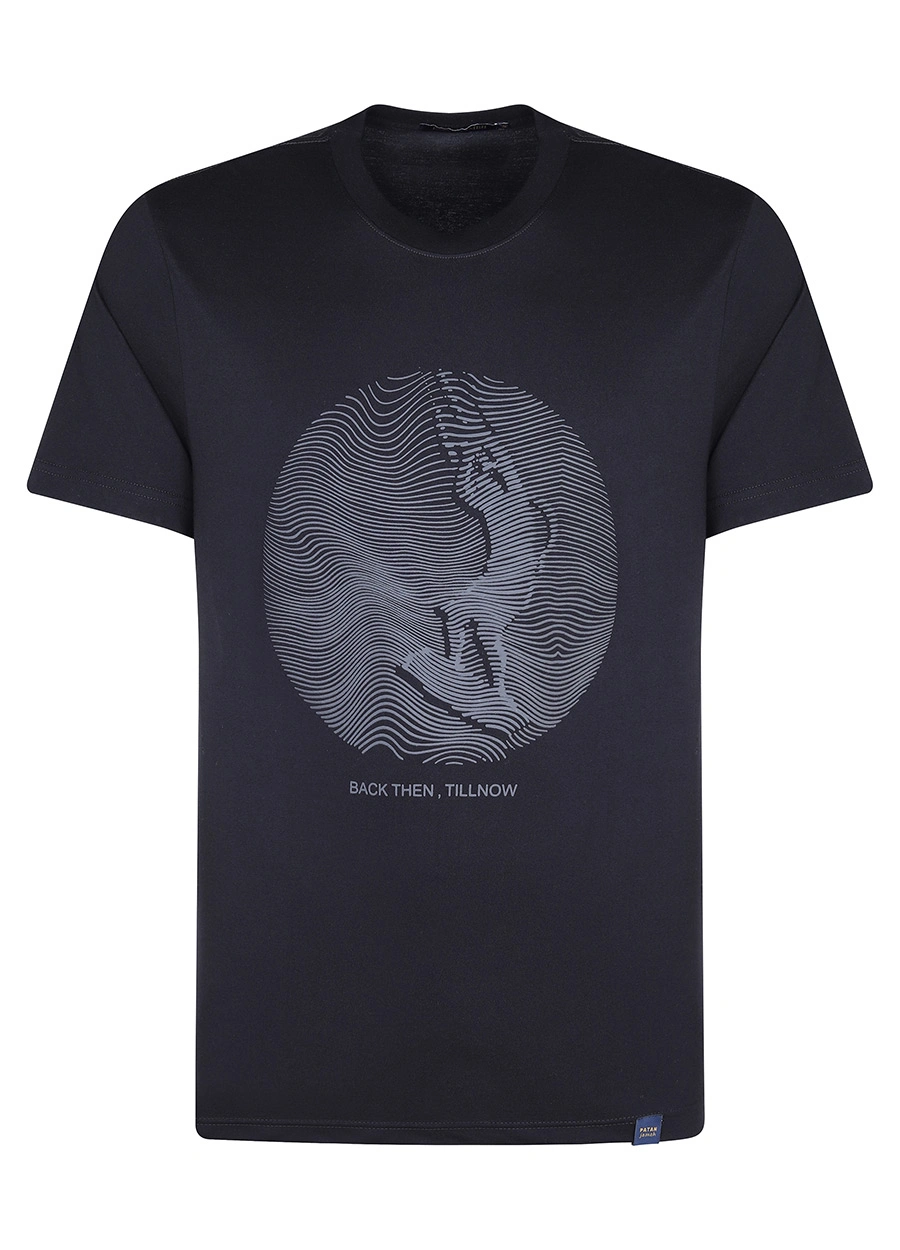 تیشرت آستین کوتاه مردانه مشکی چاپدار