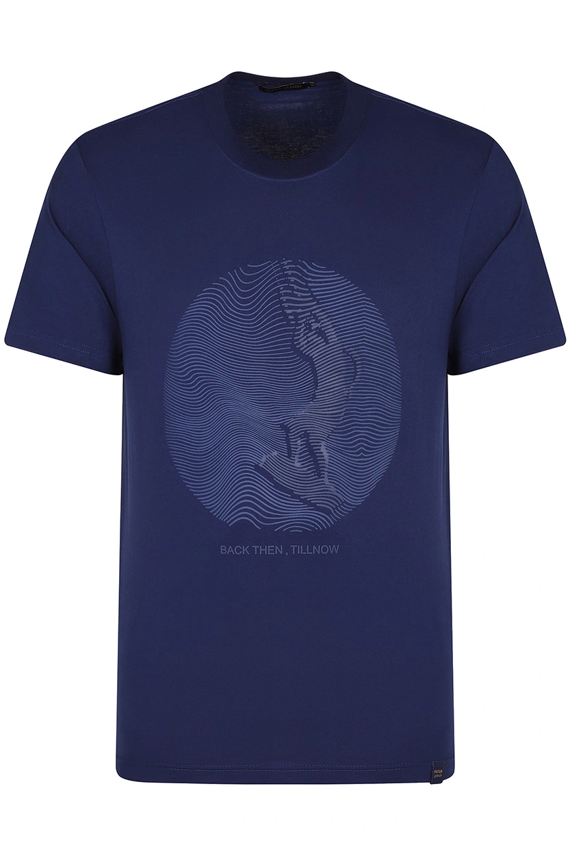 تیشرت آستین کوتاه مردانه سرمه ای چاپدار