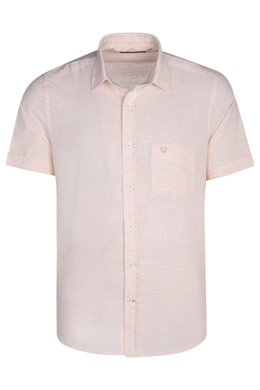 پیراهن آستین کوتاه کلاسیک مردانه نارنجی