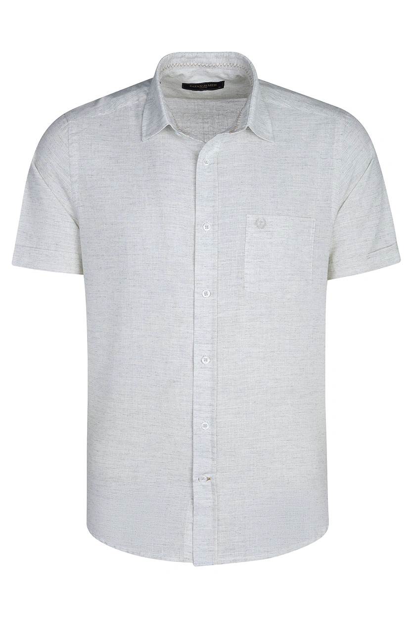 پیراهن آستین کوتاه کلاسیک مردانه سبز روشن