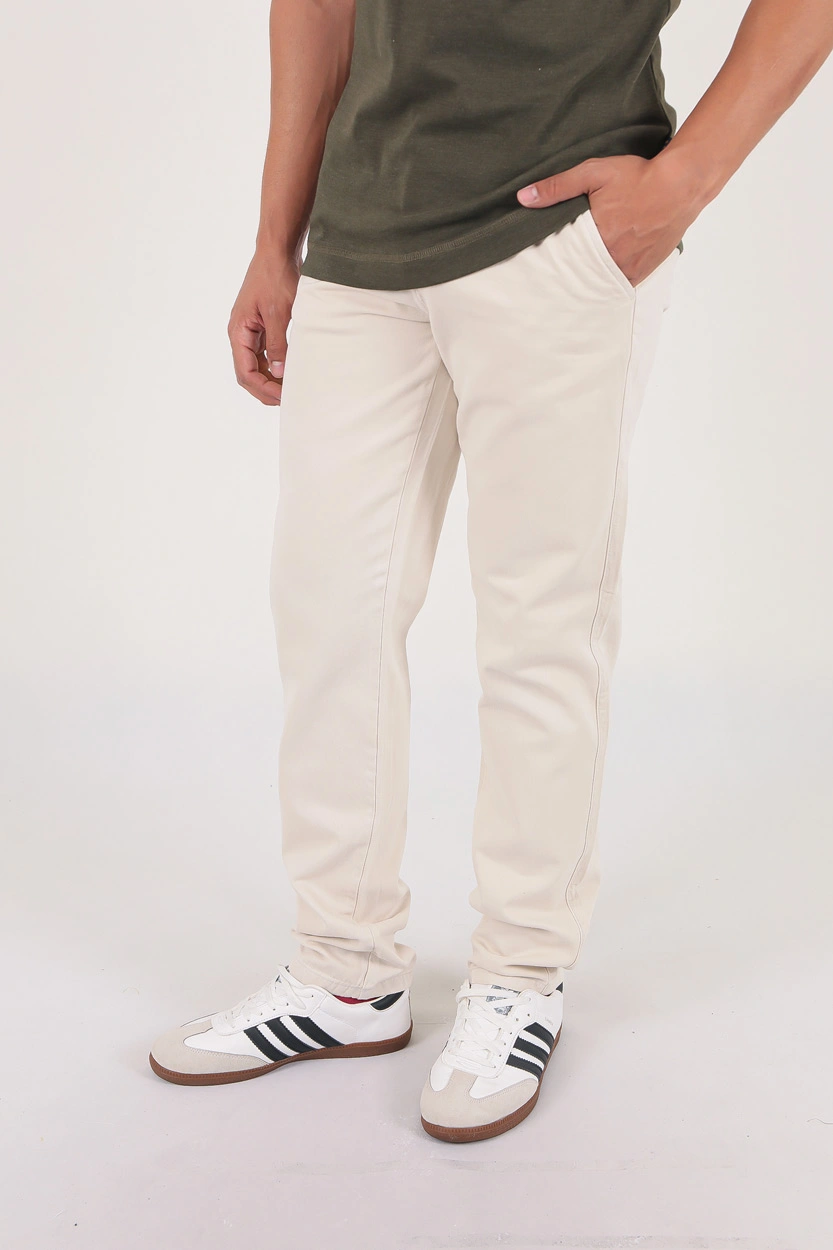 شلوار کتان مردانه مدل راسته بدون کش رنگ کرم