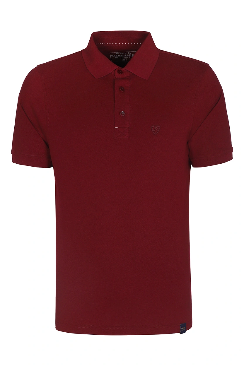پولوشرت آستین کوتاه مردانه رنگ زرشکی