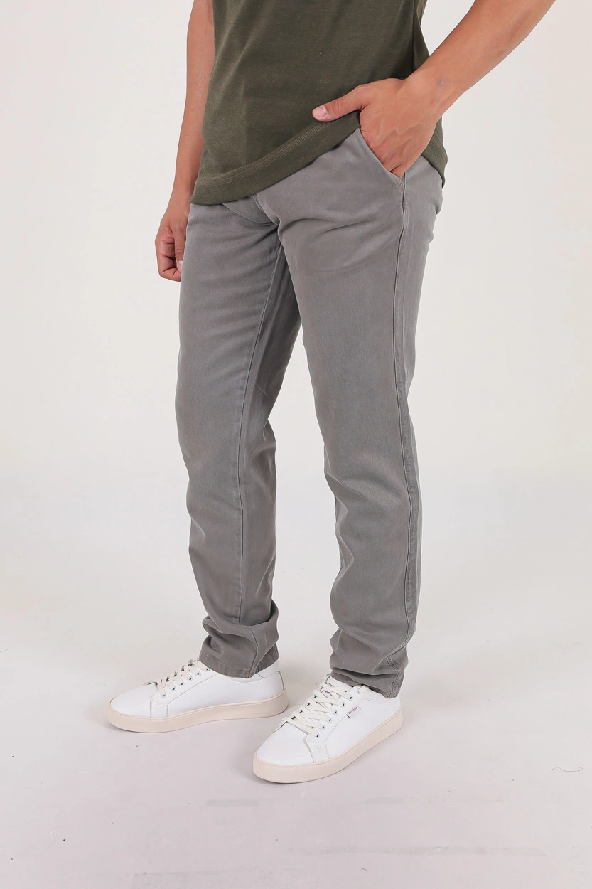 شلوار کتان مردانه مدل راسته بدون کش رنگ طوسی