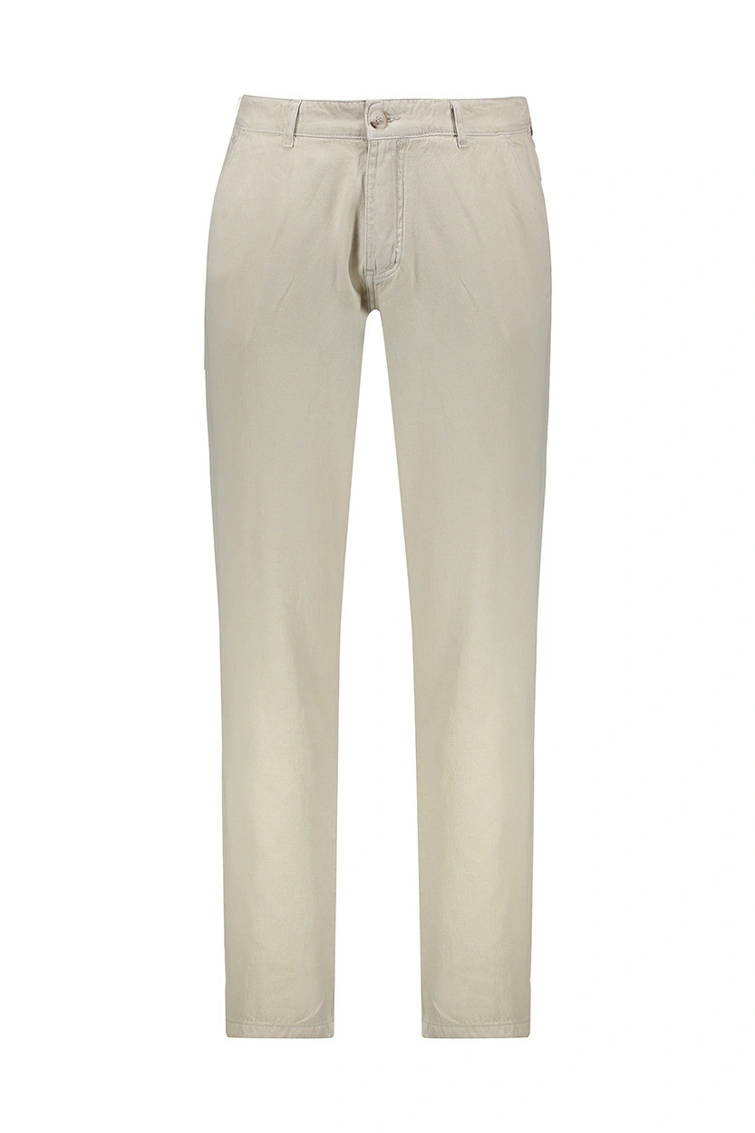 شلوار کتان مردانه پشت کمر کشدار رنگ کرم