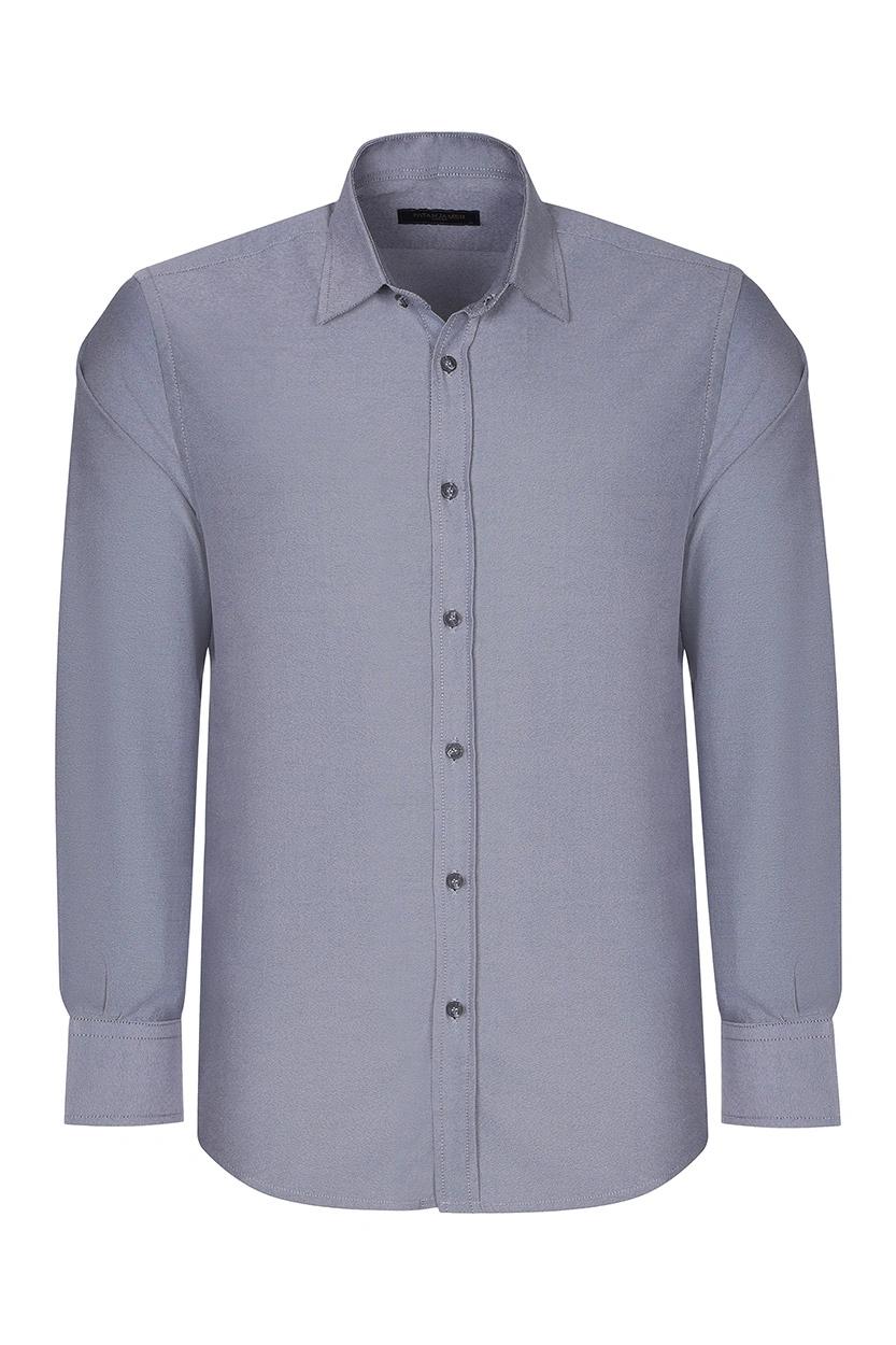 پیراهن آستین بلند مردانه ساده رنگ طوسی