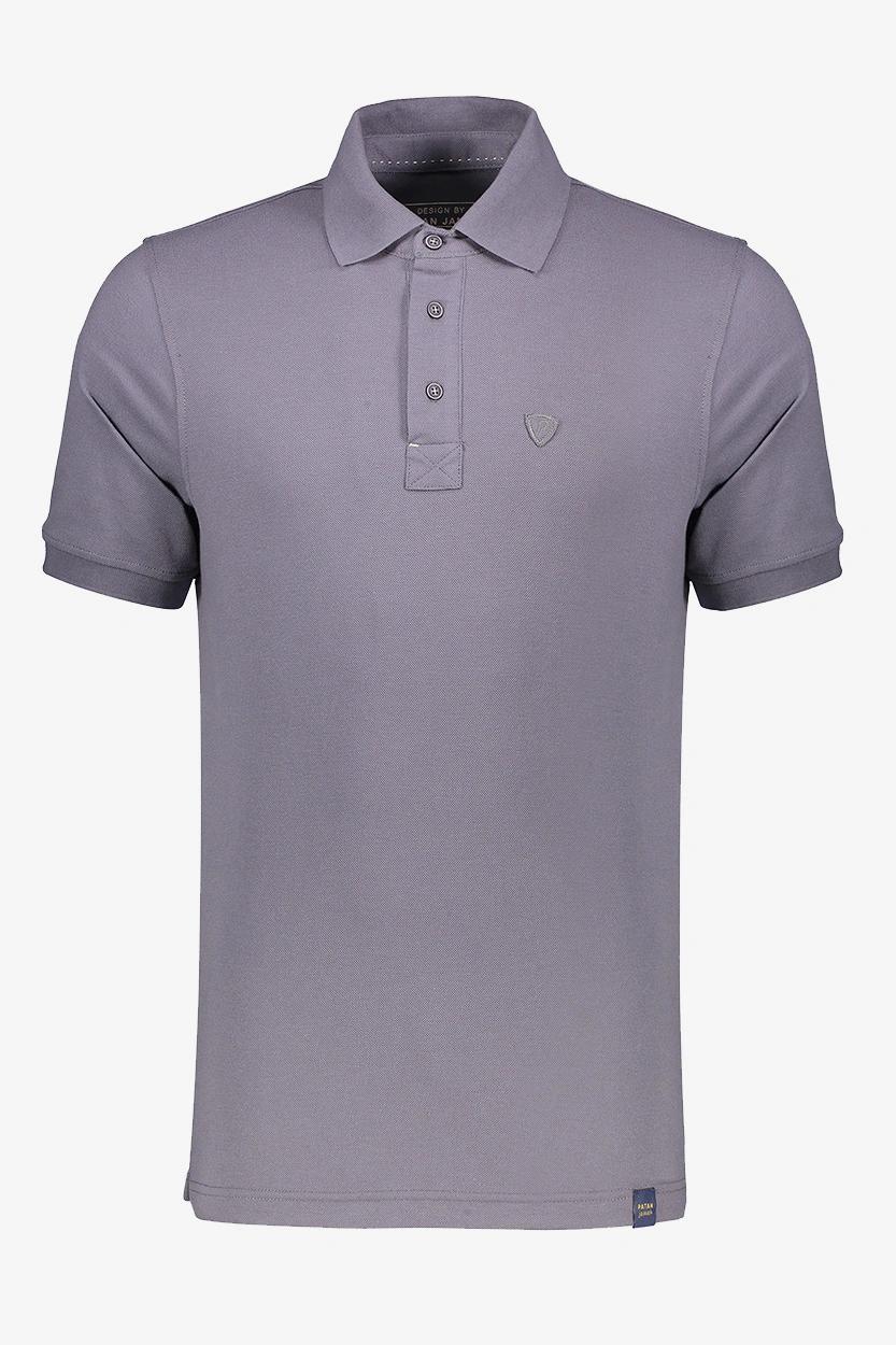 پولوشرت آستین کوتاه مردانه رنگ طوسی نسبتاً تیره