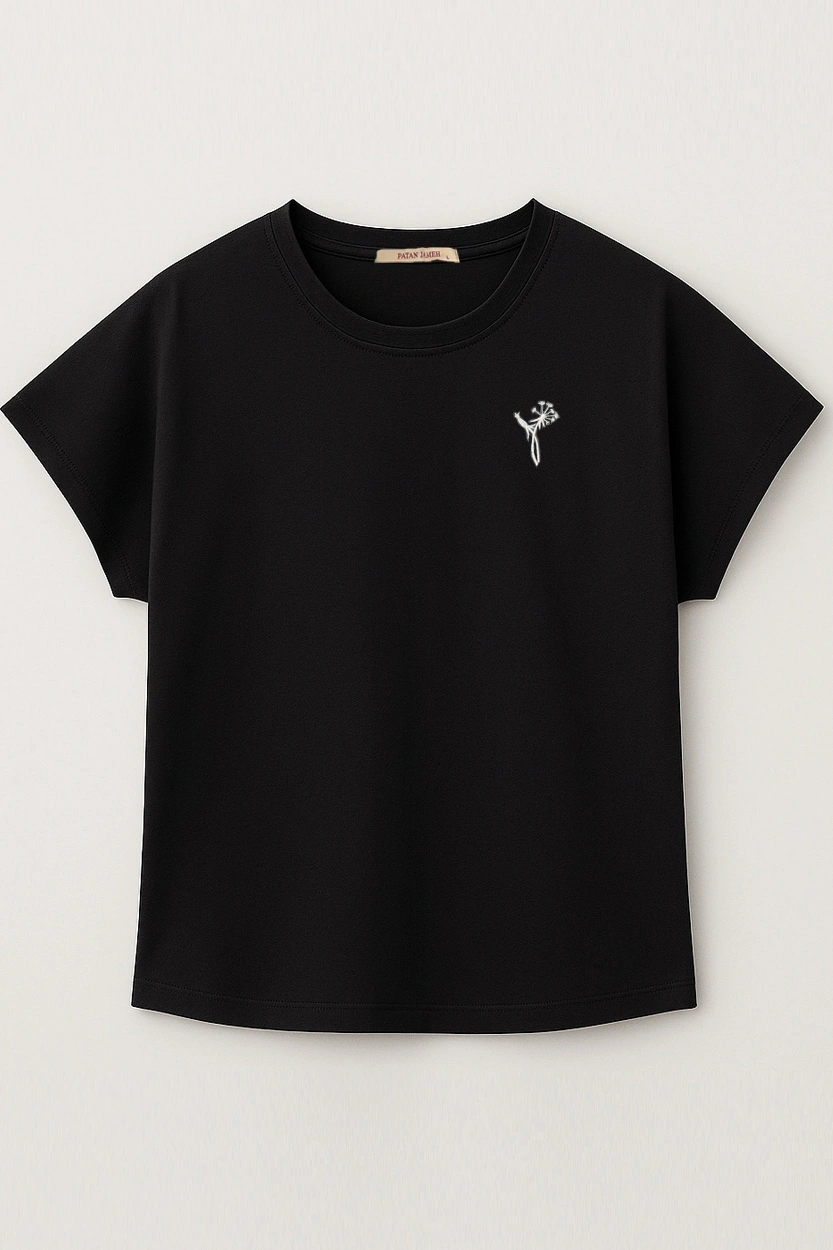 تیشرت کیمونو گلدوزی شده زنانه رنگ مشکی