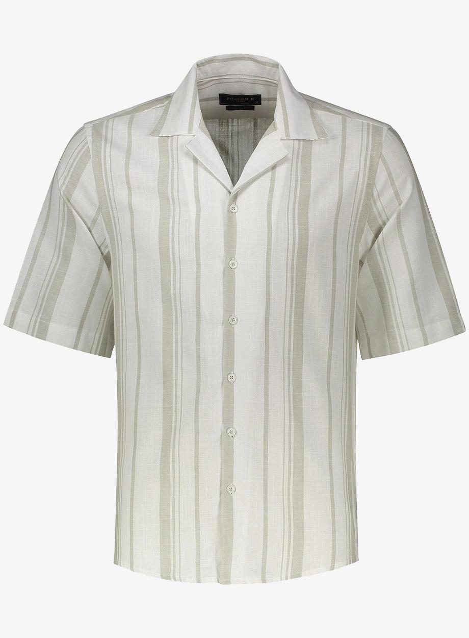 پیراهن آستین کوتاه یقه انگلیسی مردانه راه راه