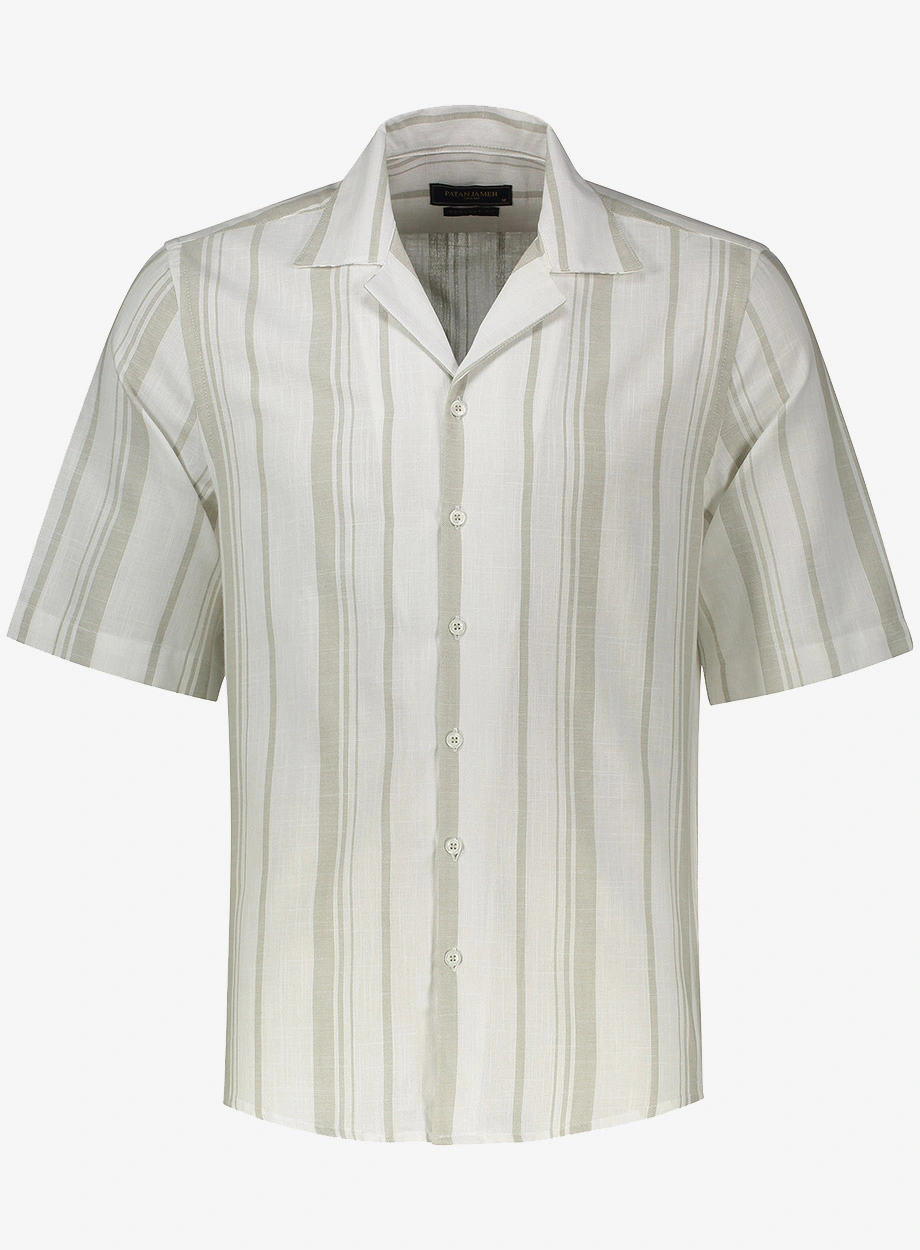 پیراهن آستین کوتاه یقه انگلیسی مردانه راه راه