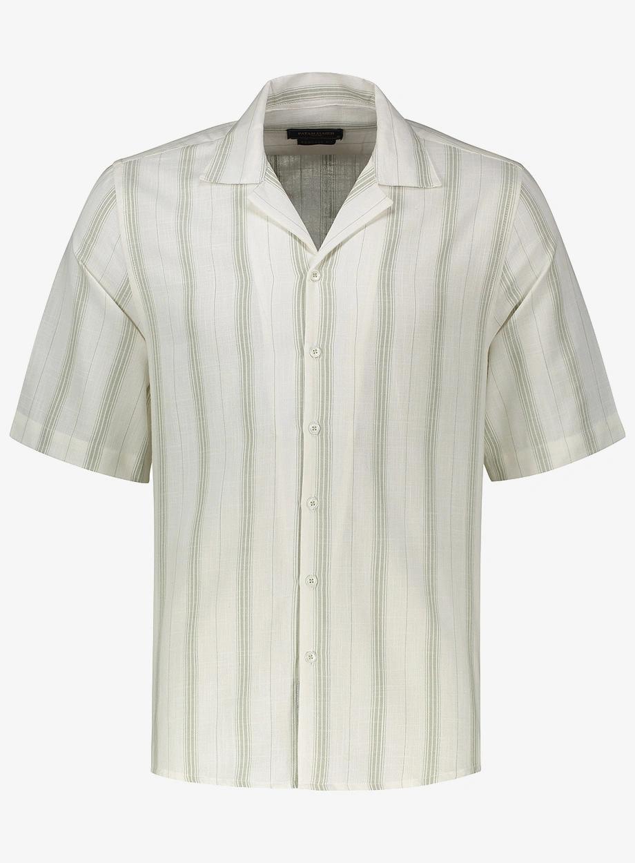 پیراهن آستین کوتاه یقه انگلیسی مردانه راه راه