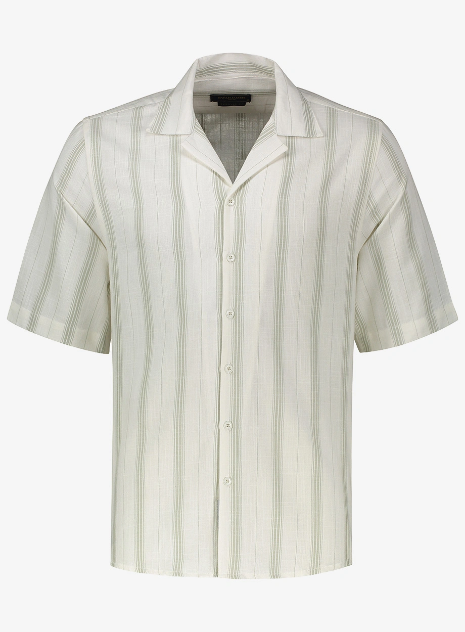 پیراهن آستین کوتاه یقه انگلیسی مردانه راه راه