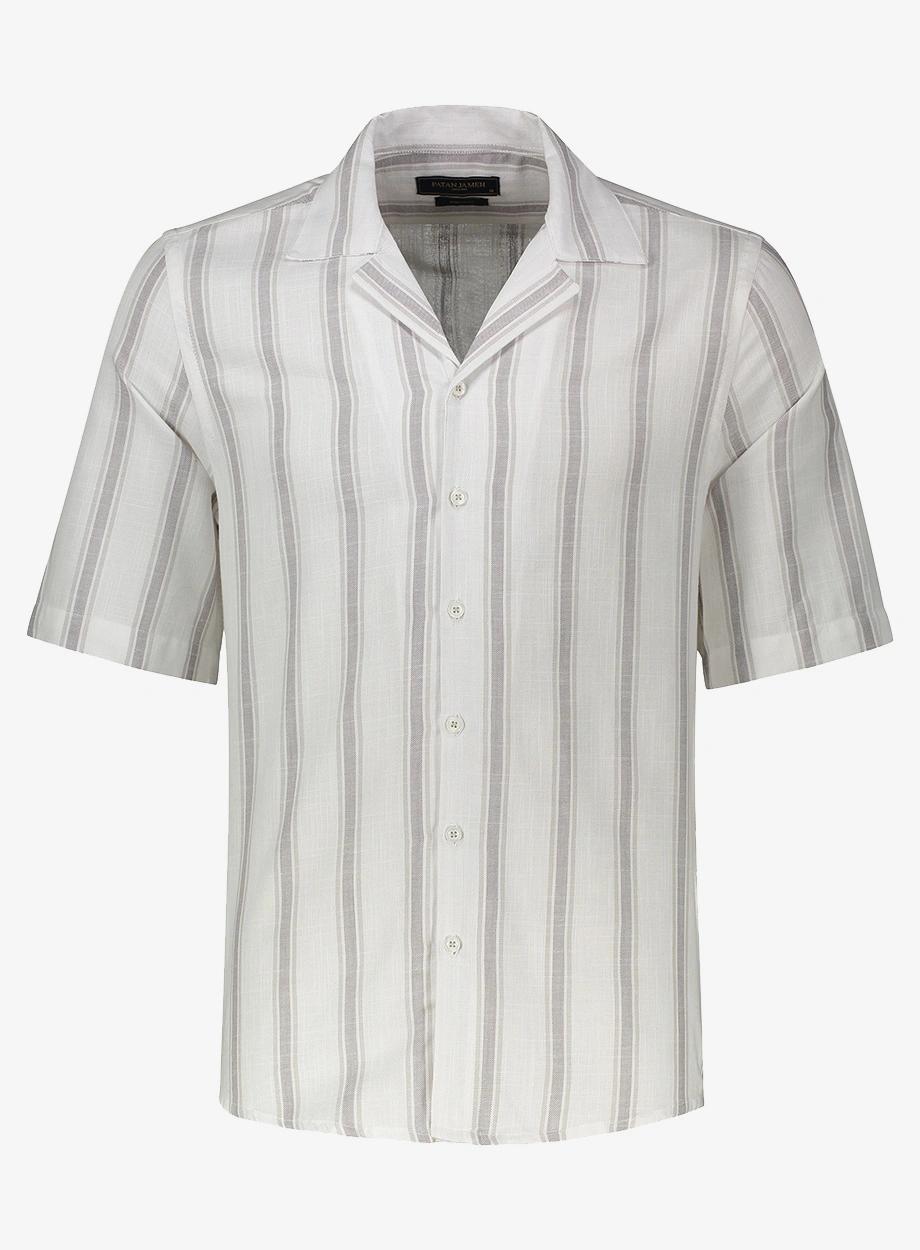 پیراهن آستین کوتاه یقه انگلیسی مردانه راه راه