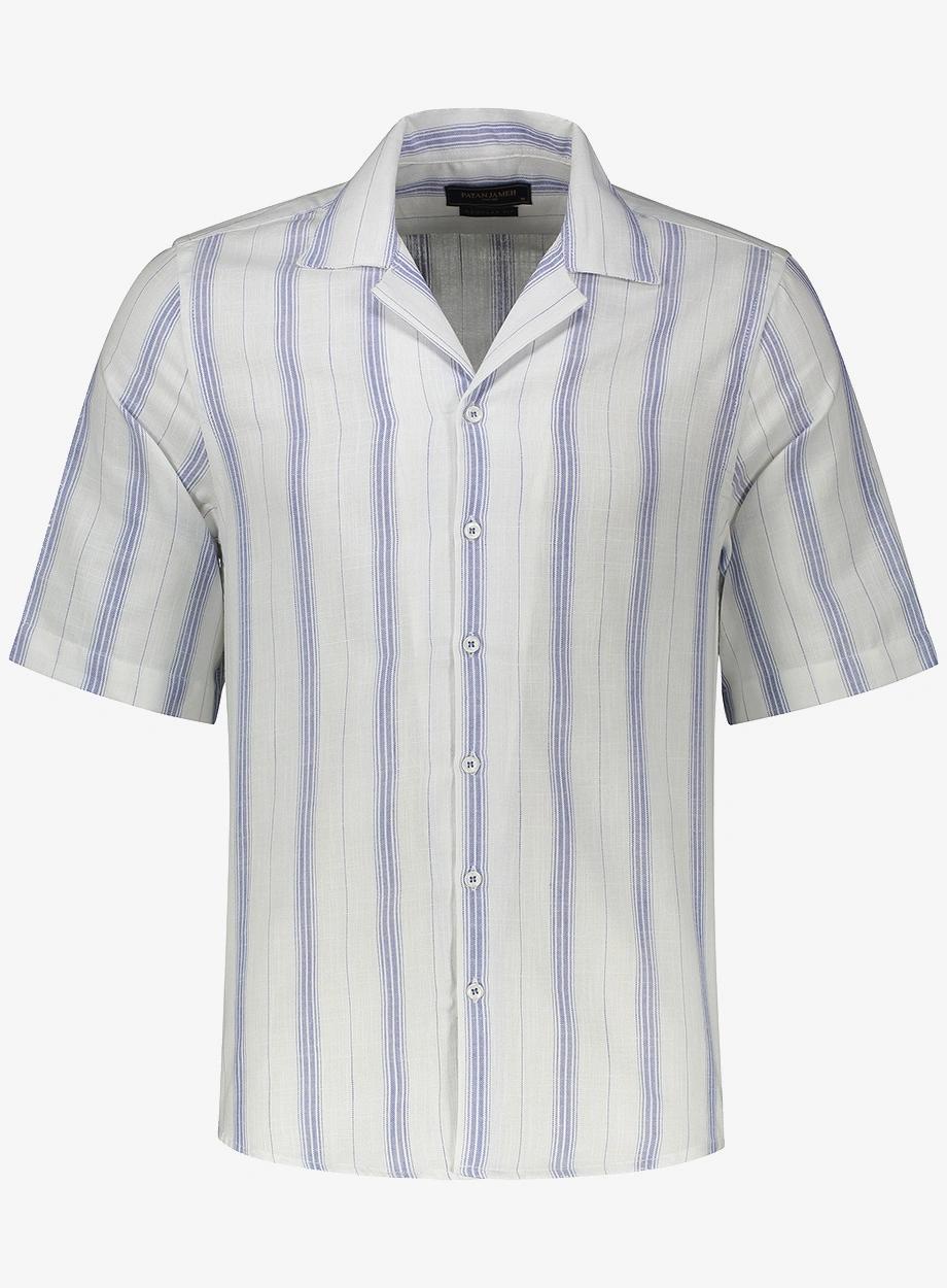 پیراهن آستین کوتاه یقه انگلیسی مردانه راه راه