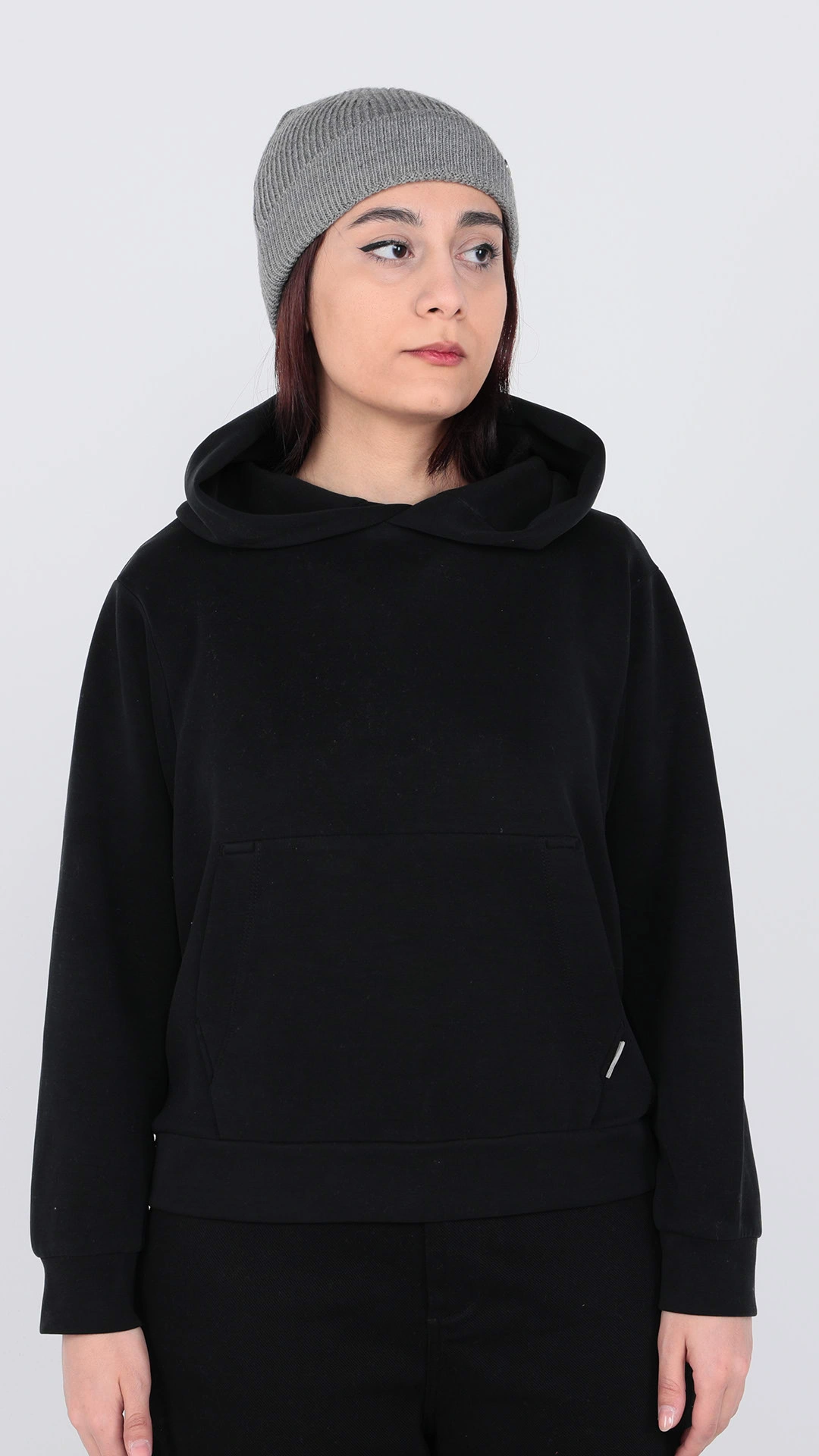 هودی کوتاه کلاهدار زنانه