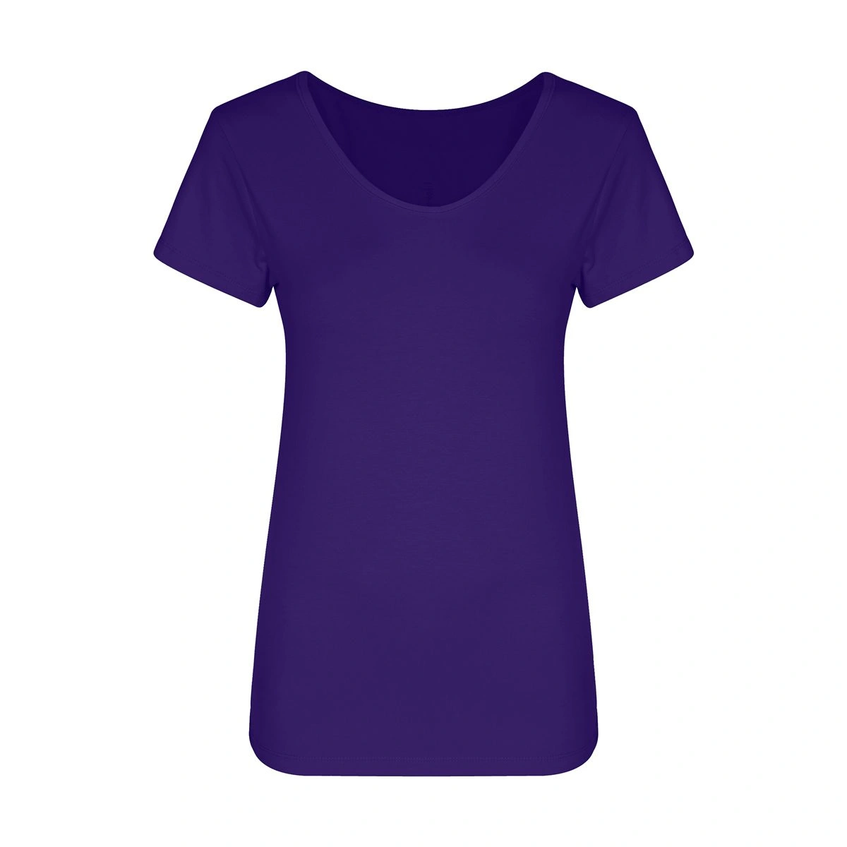 تیشرت زنانه یقه گرد آستین کوتاه بنفش رنگ 100 درصد پنبه لانگ ساخت ایران تولید پاتن جامه کیفیت عالی پش