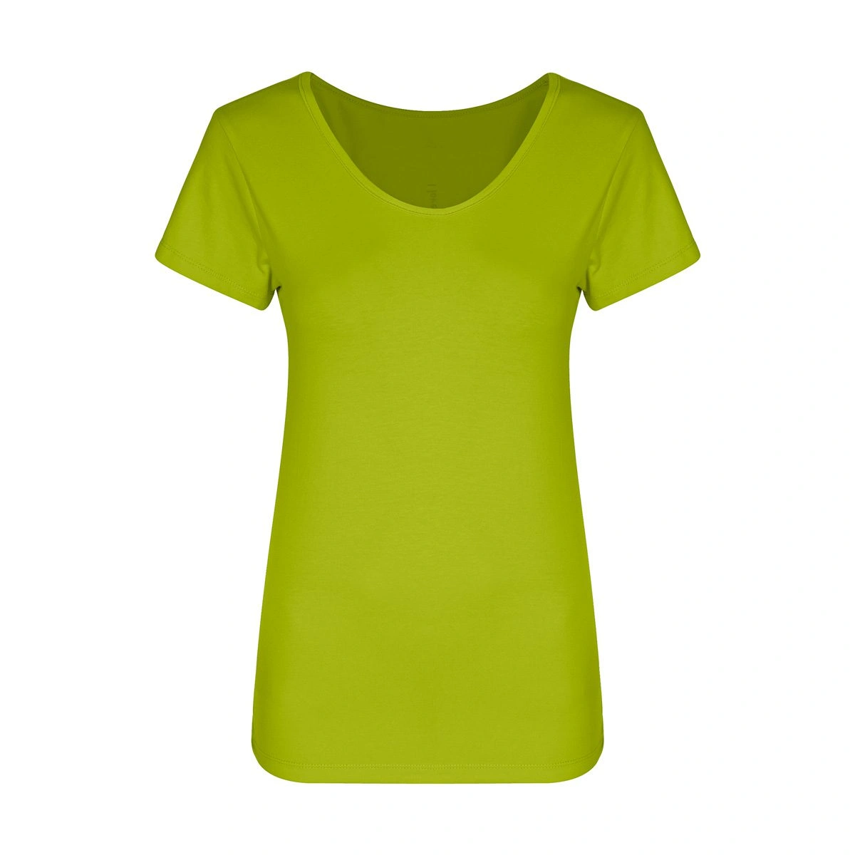 تیشرت زنانه یقه گرد آستین کوتاه پشت چاپ دار لانگ سبز 100 درصد پنبه ساخت پاتن جامه تولید ایران کیفیت 