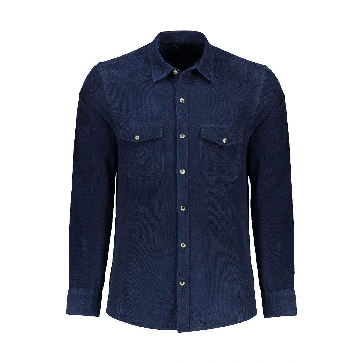 پیراهن آستین بلند مخمل مردانه رگولار تولید شرکت پاتن جامه می باشد. جنس پارچه مخمل. آستین بلند یقه بر