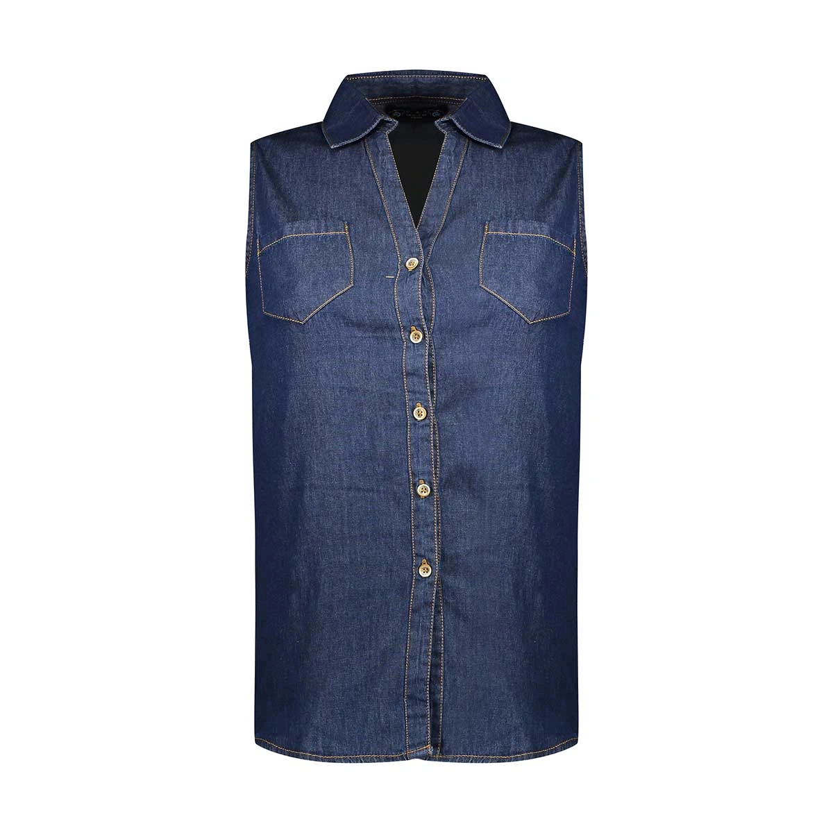 تاپ یقه دار جین زنانه تولید شرکت پاتن جامه می باشد. جنس پارچه جین صد در صد پنبه است. مناسب برای استف