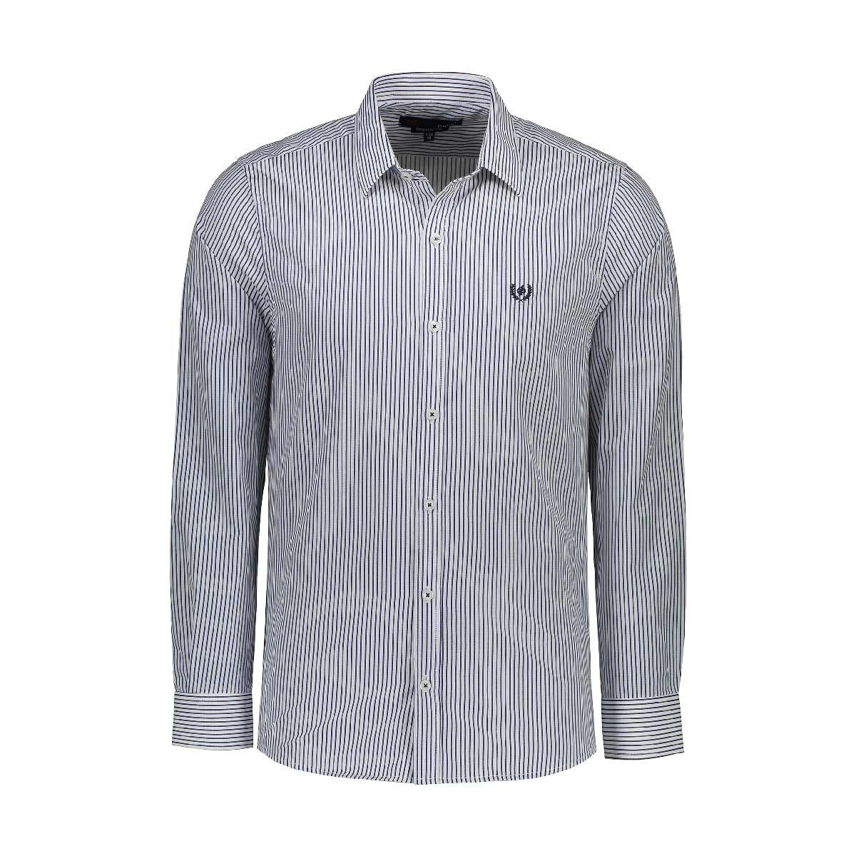 پیراهن آستین بلند مردانه تولید شرکت پاتن جامه. جنس پارچه تترون - 35 درصد پنبه - 65 درصد پلی استر. تک