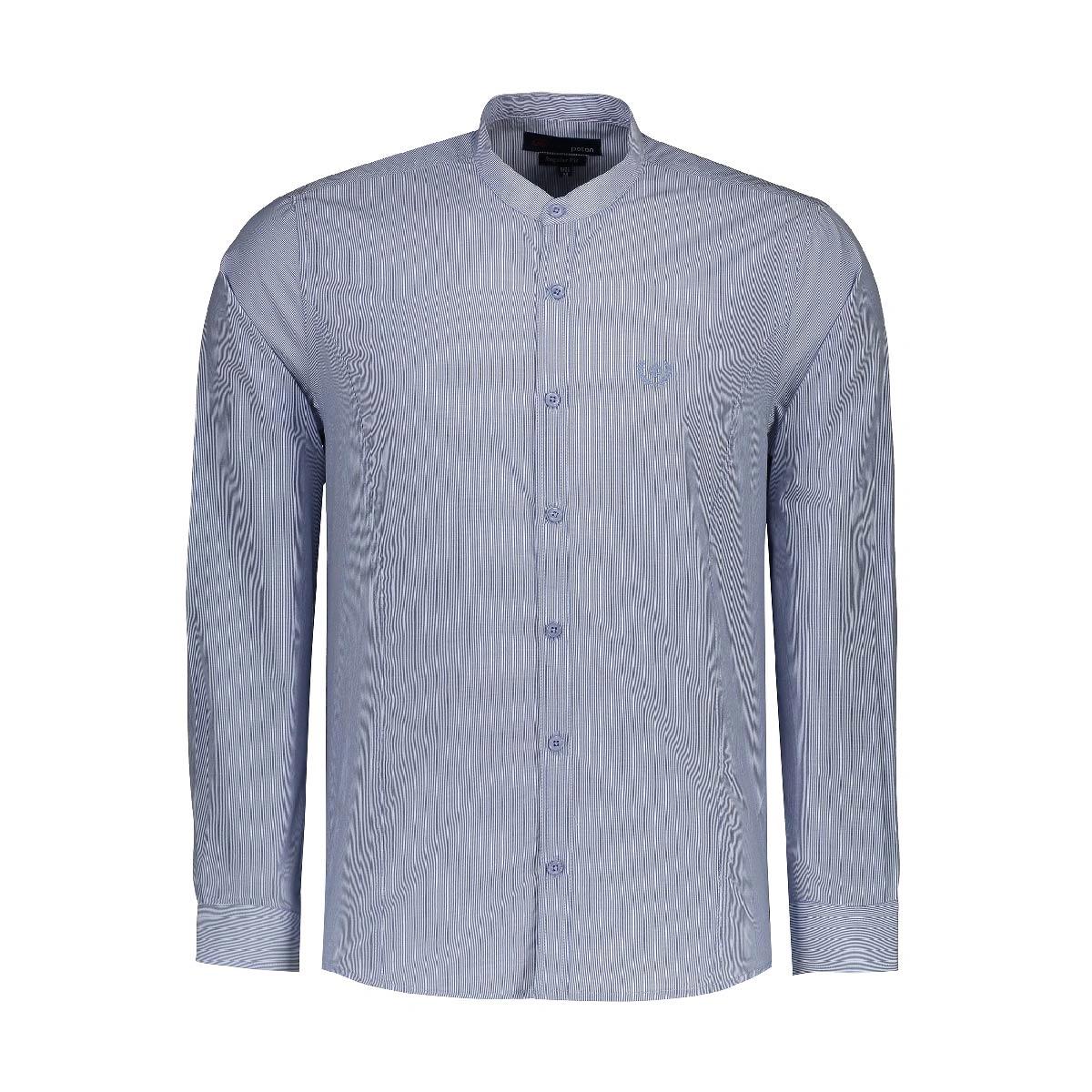 پیراهن آستین بلند مردانه رگولار تولید شرکت پاتن جامه می باشد. بدون جیب و پارچه طرح دار. جنس پارچه تت