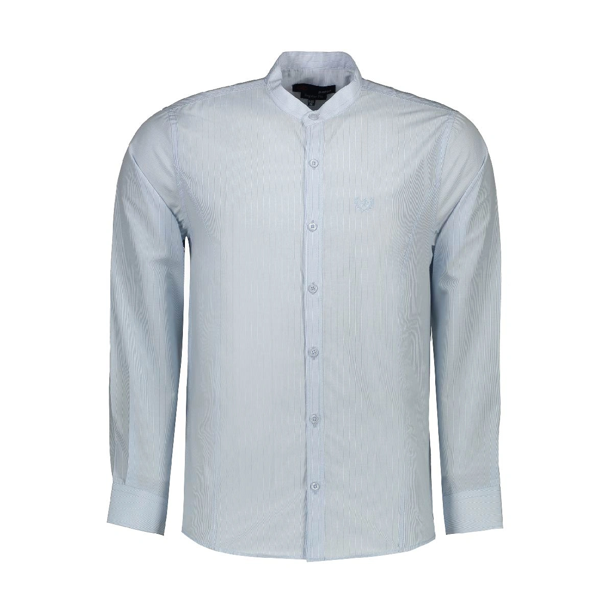 پیراهن آستین بلند مردانه رگولار تولید شرکت پاتن جامه می باشد. بدون جیب و پارچه طرح دار. جنس پارچه تت